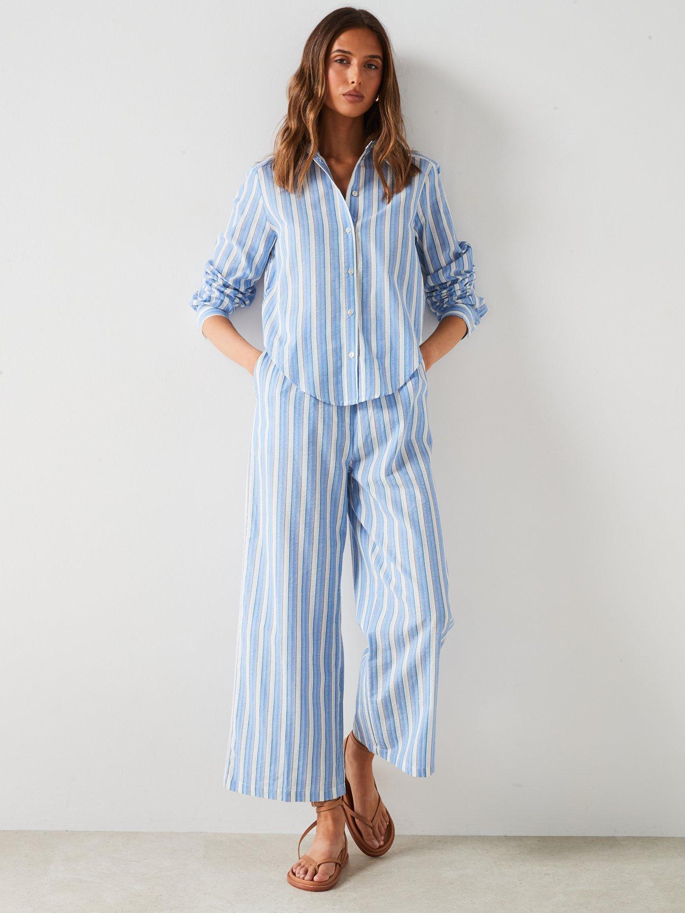 mango-striped-shirt-jumpsuit-blueback