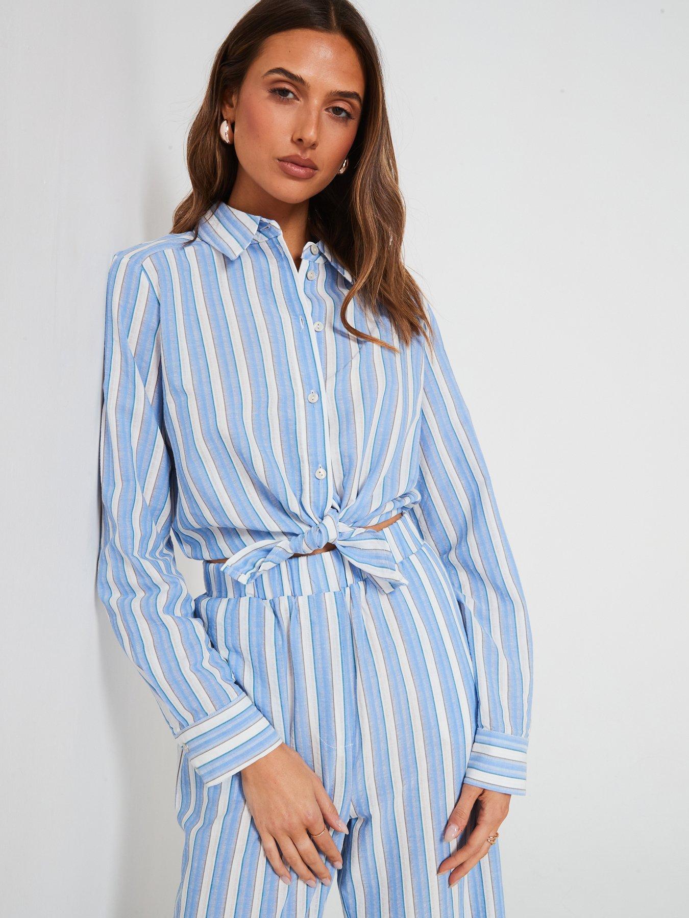 mango-striped-shirt-jumpsuit-blueoutfit