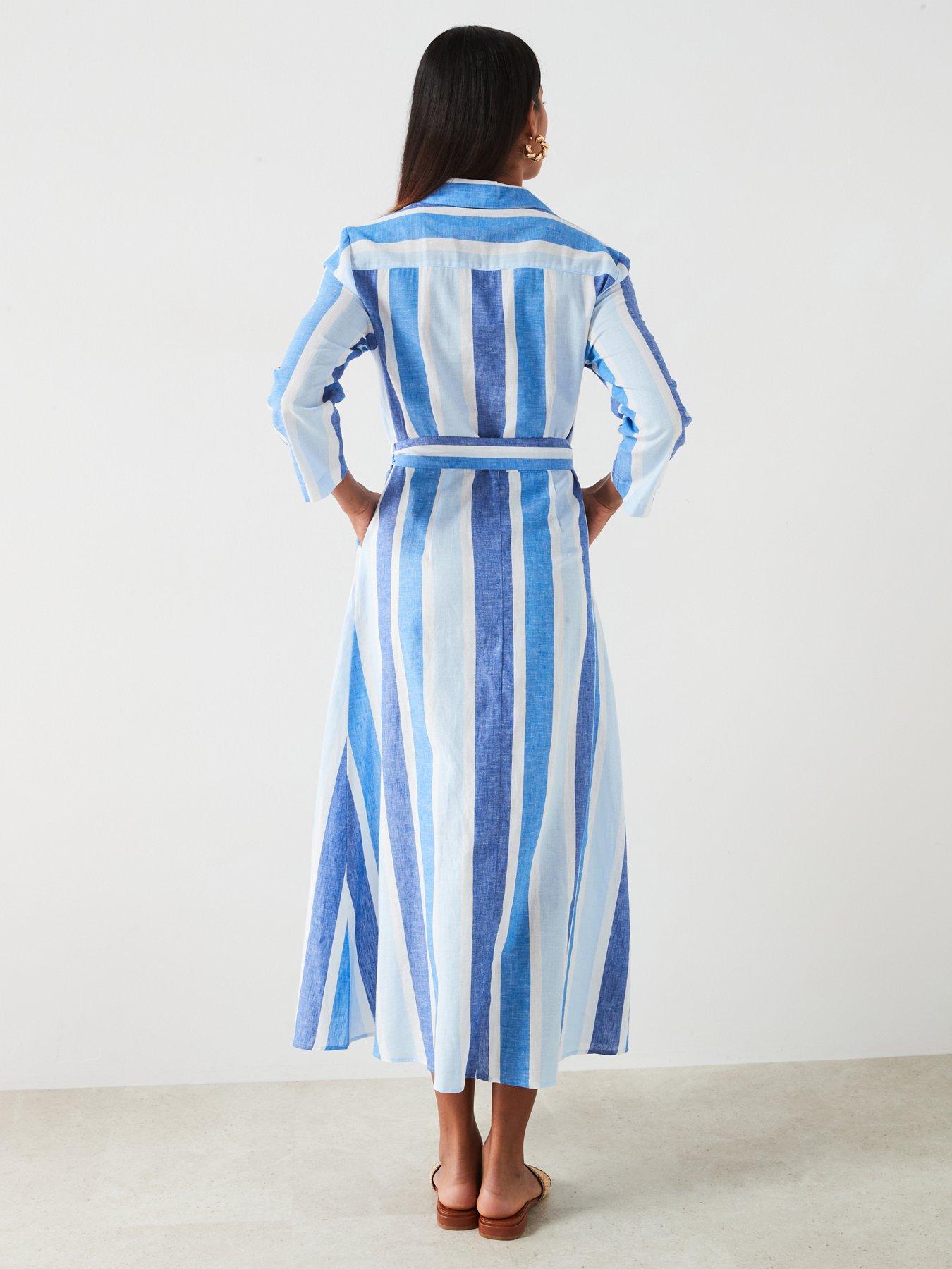 mango-belted-striped-shirt-dress-bluestillFront