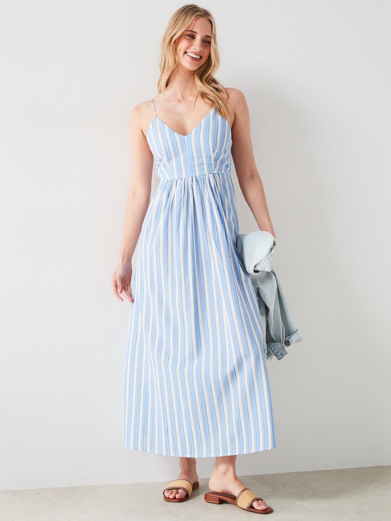 mango-cut-out-back-striped-dress