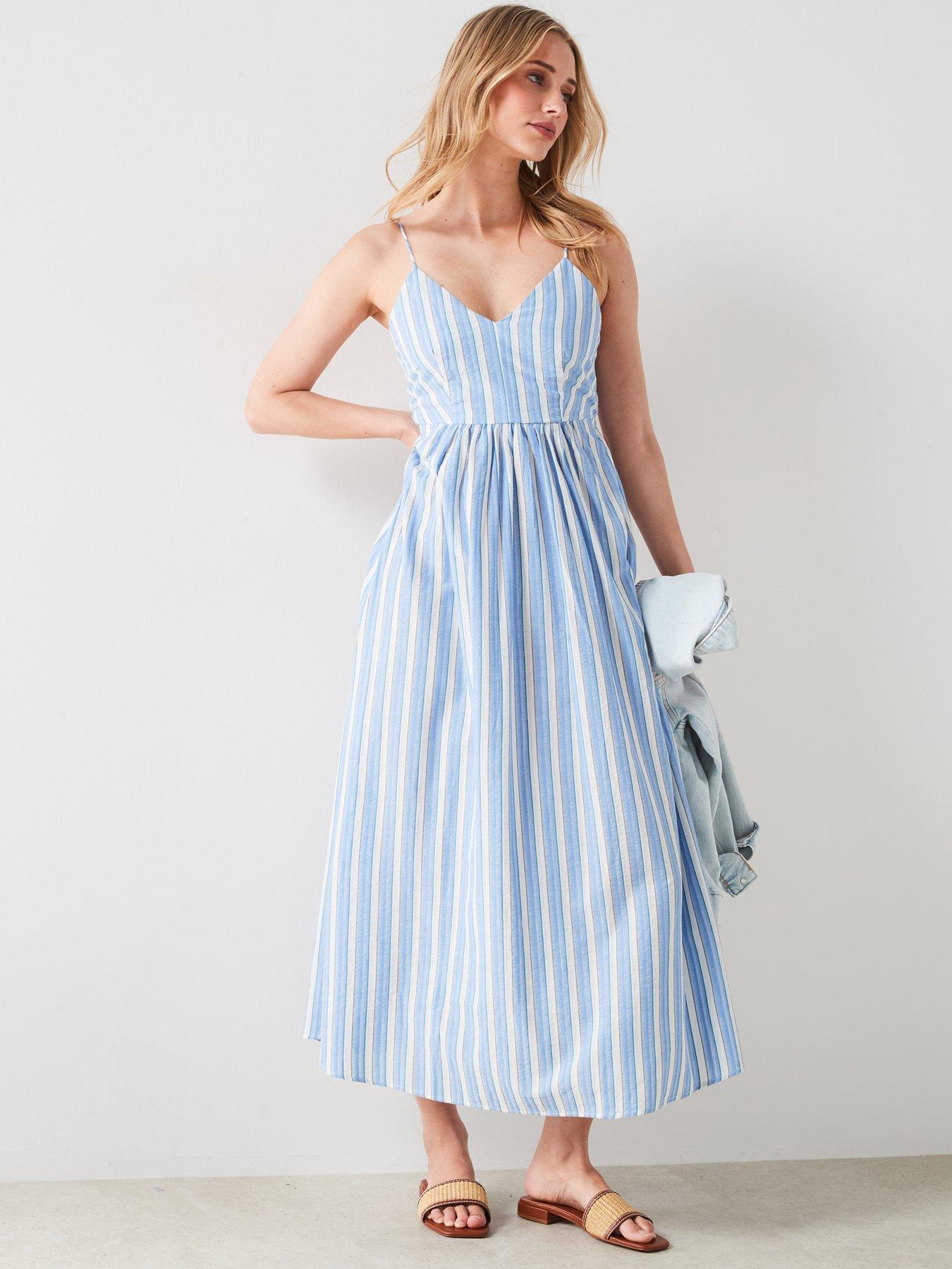 mango-cut-out-back-striped-dressback