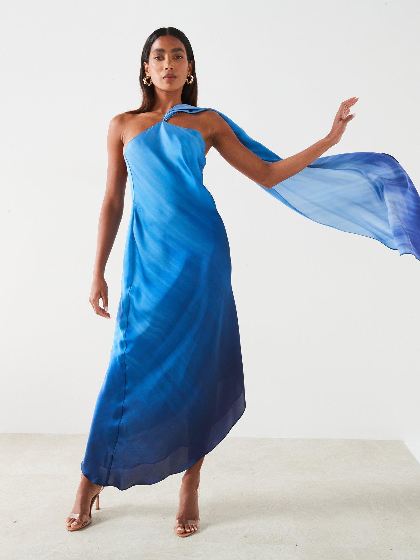 mango-asymmetrical-gradient-dress-blue