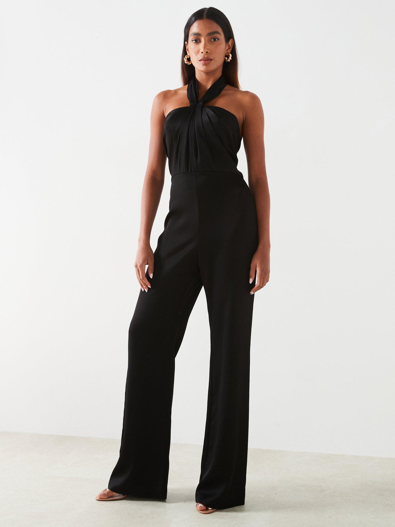 Mango Halter Neck Jumpsuit Black Very Ireland