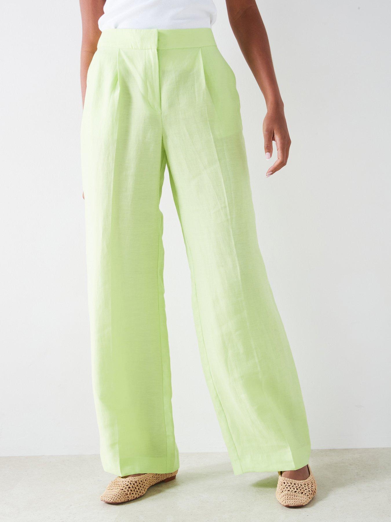 mango-wide-leg-linen-trousers--nbspgreen