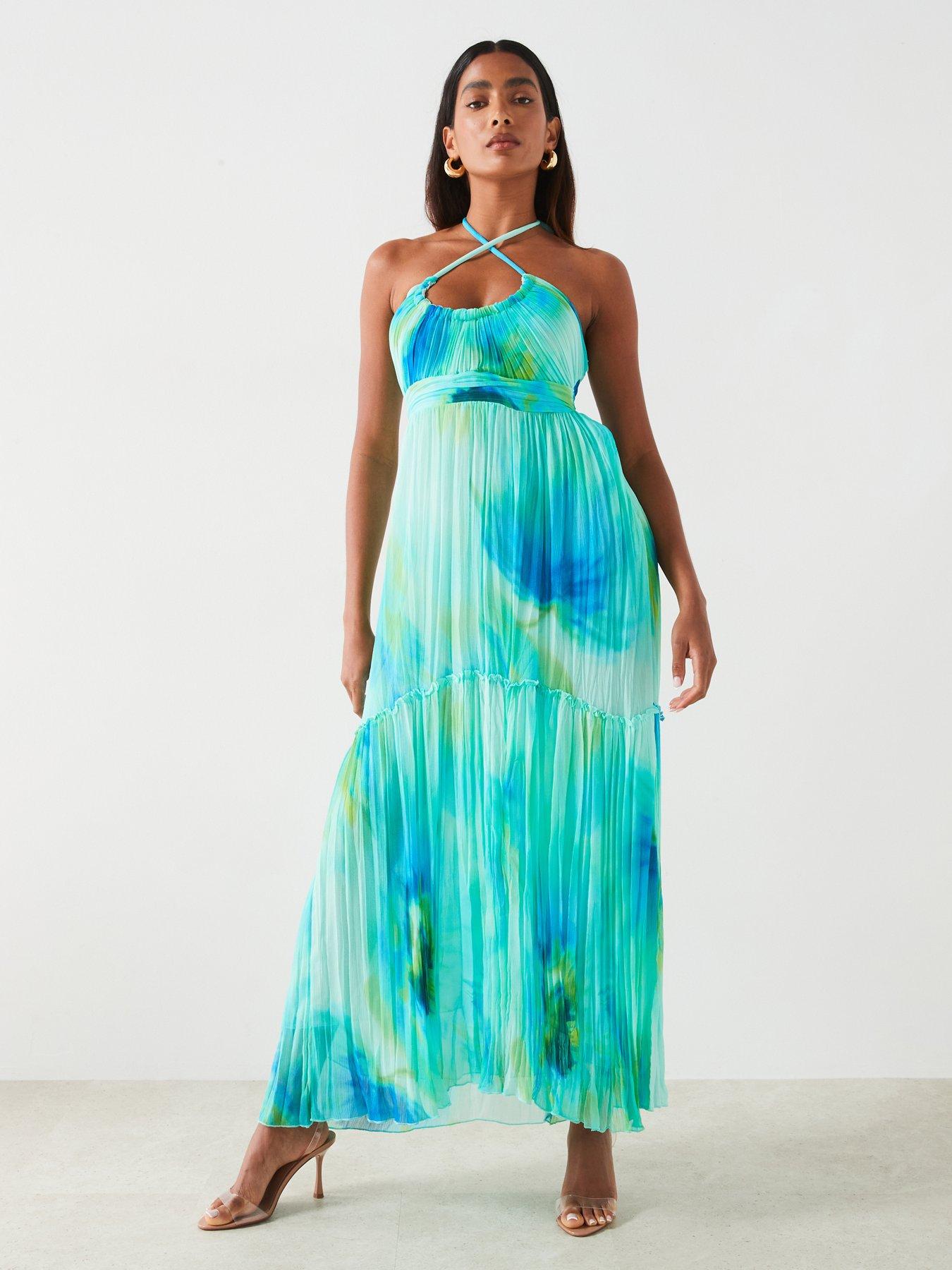 mango-printed-halter-neck-maxi-dress-turquoise