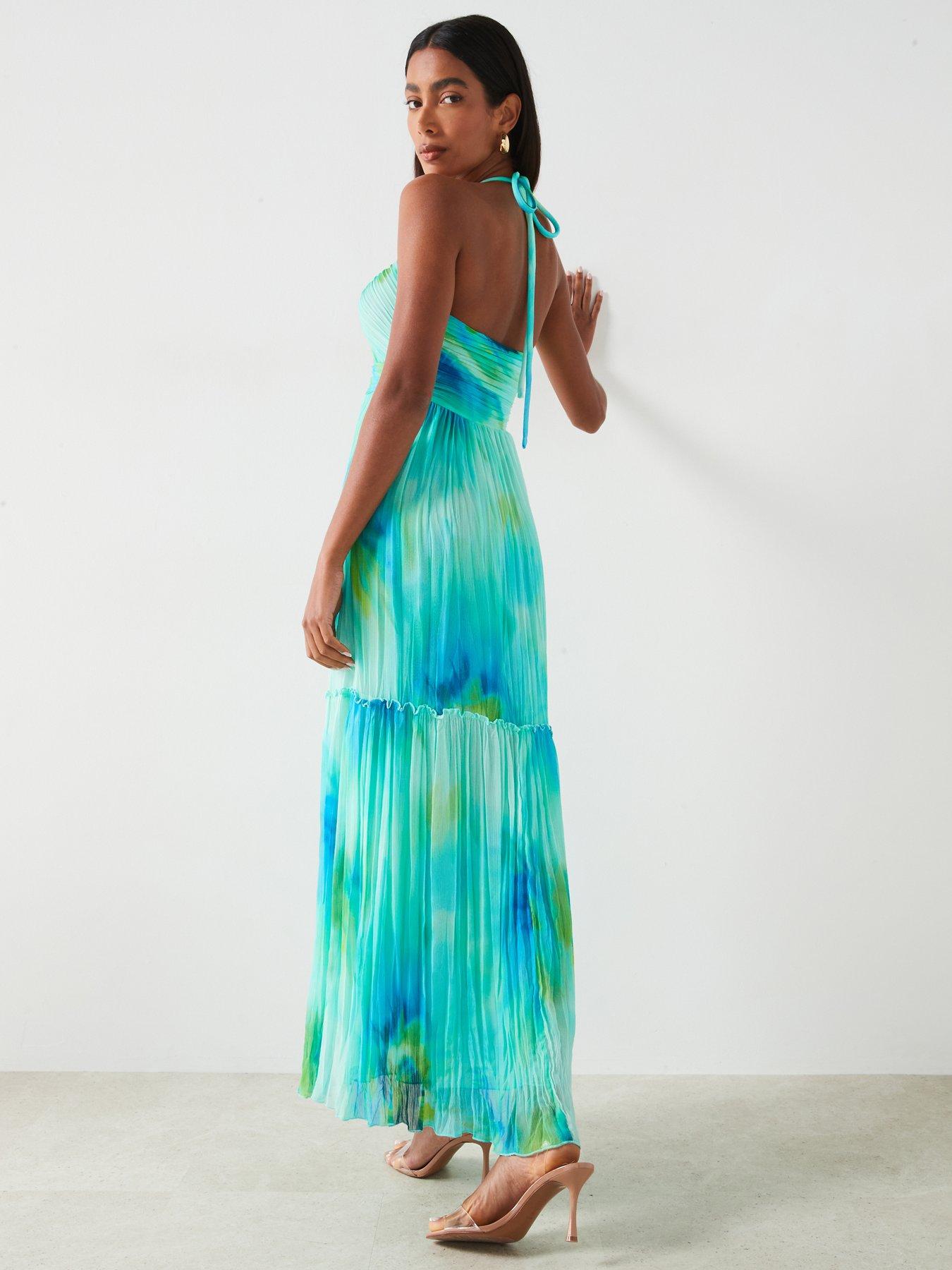 mango-printed-halter-neck-maxi-dress-turquoisestillFront