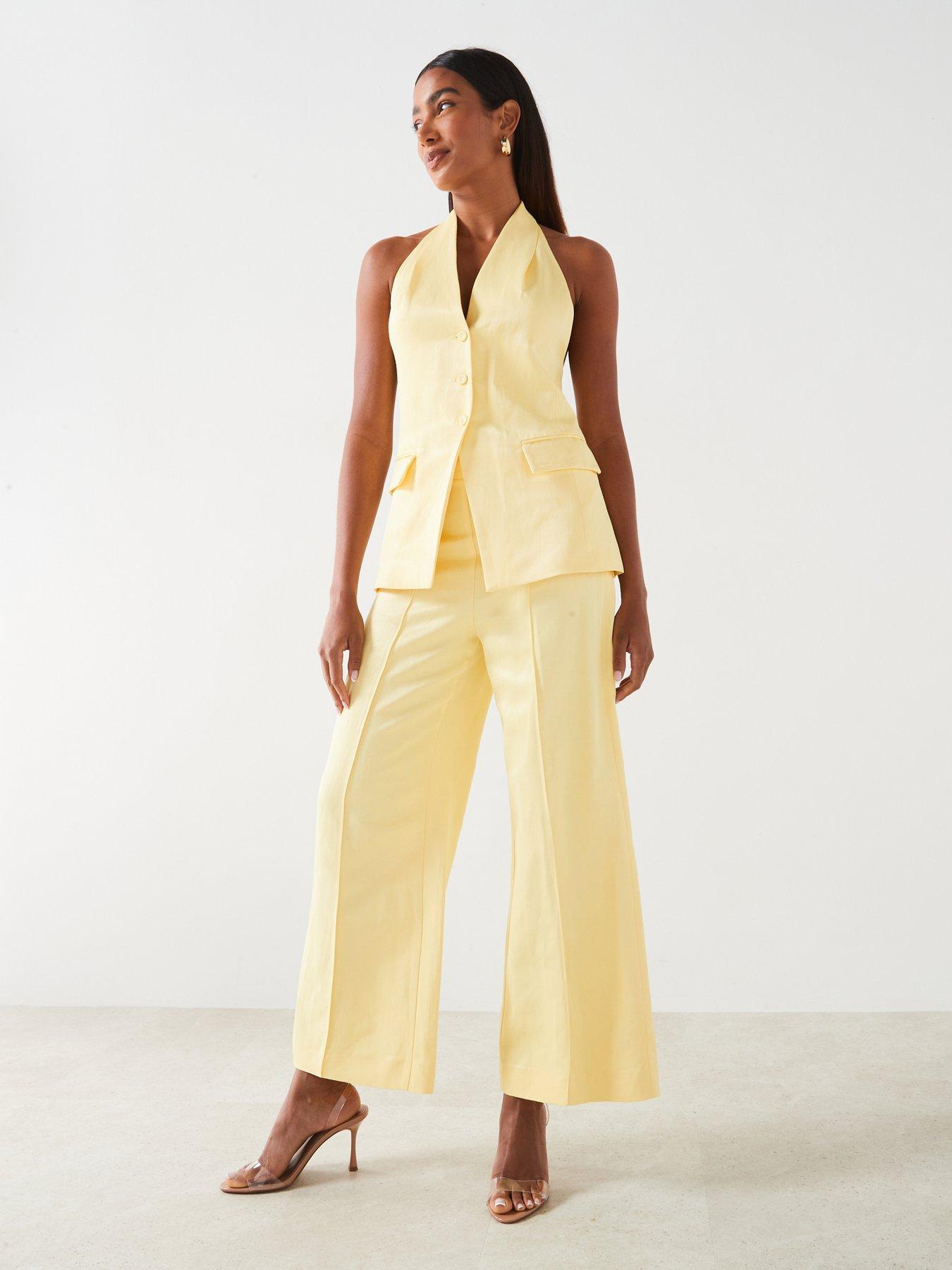 mango-halternbspneck-button-frontnbspwaistcoat-yellowback