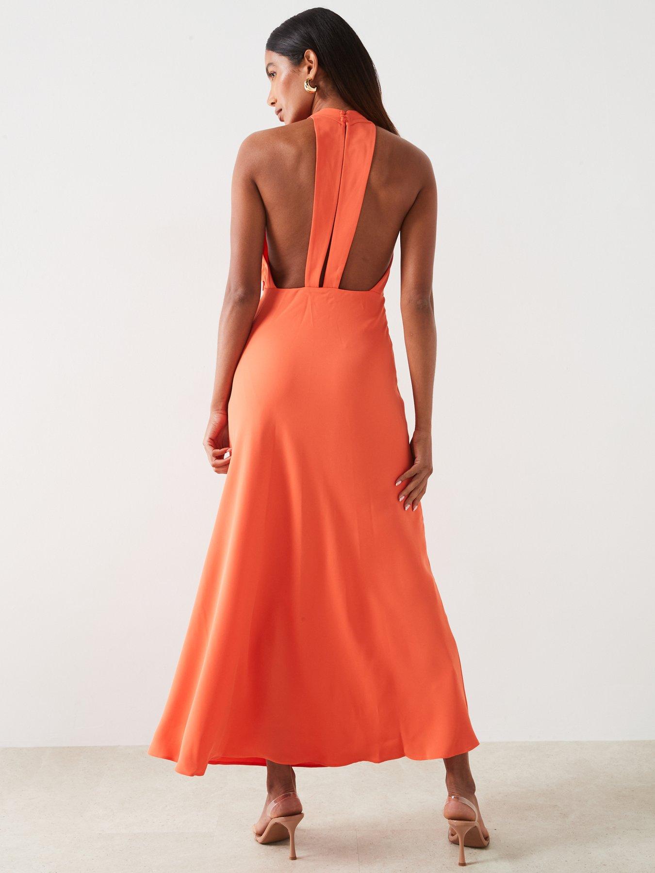 mango-bristol-halter-neck-maxinbspdress-orangestillFront