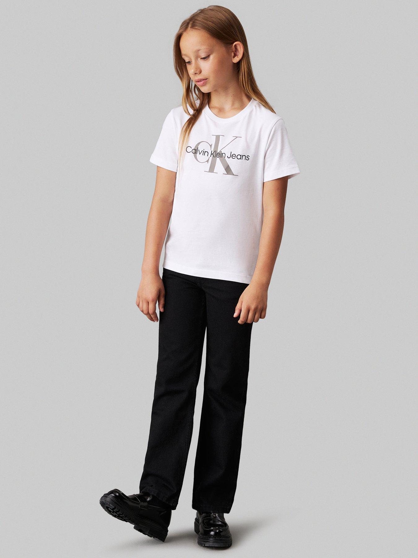 Image 2 of 4 of Calvin Klein Jeans Kids Calvin Klein Monogram Short Sleeve T-Shirt - White