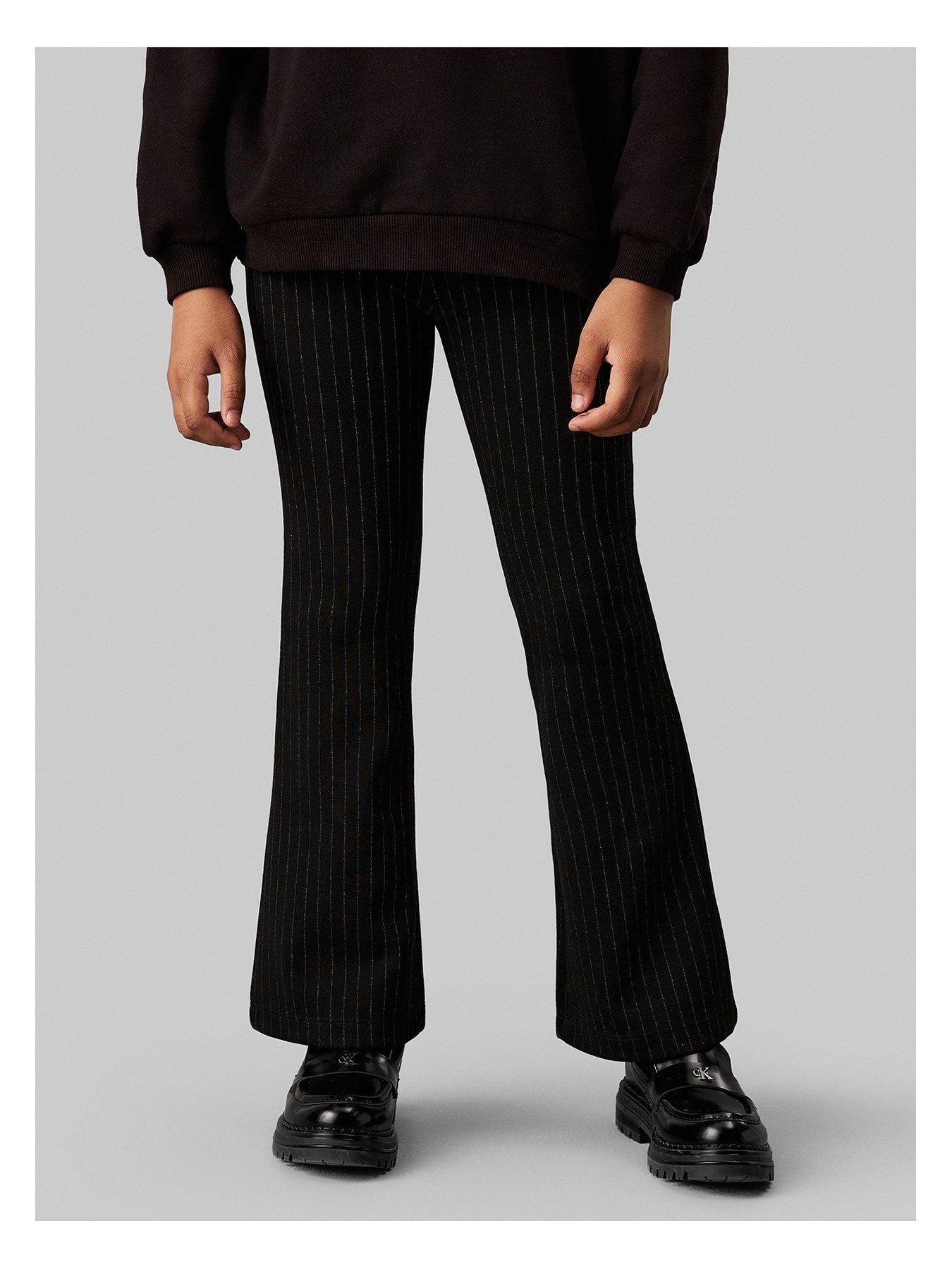 calvin-klein-jeans-girls-pinstripe-flare-pants-blackfront