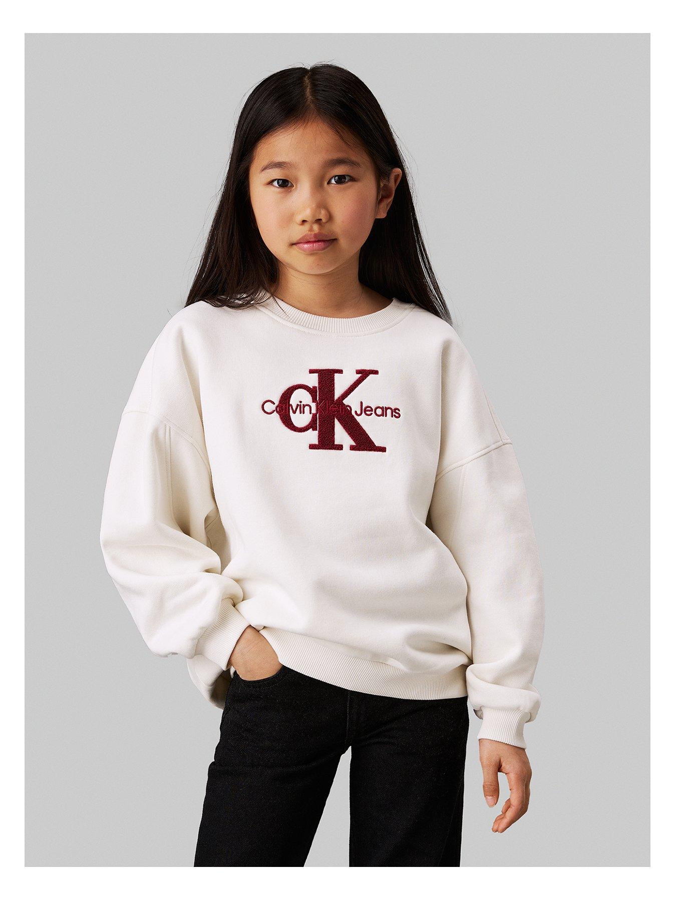 calvin-klein-jeans-girls-teddy-monologo-fleece-sweatshirt-creamfront