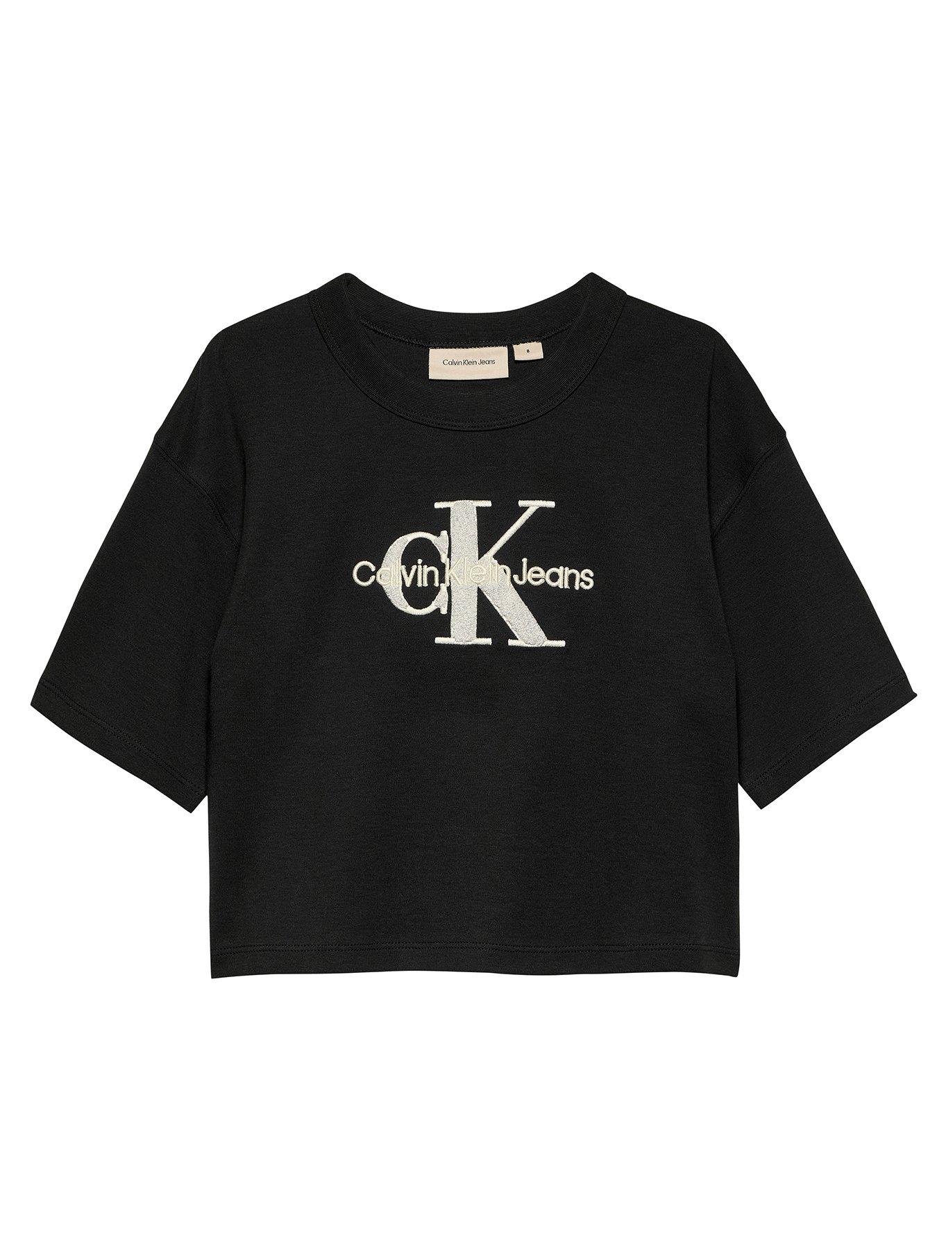 calvin-klein-jeans-girls-teddy-monologo-short-sleeve-t-shirt-black