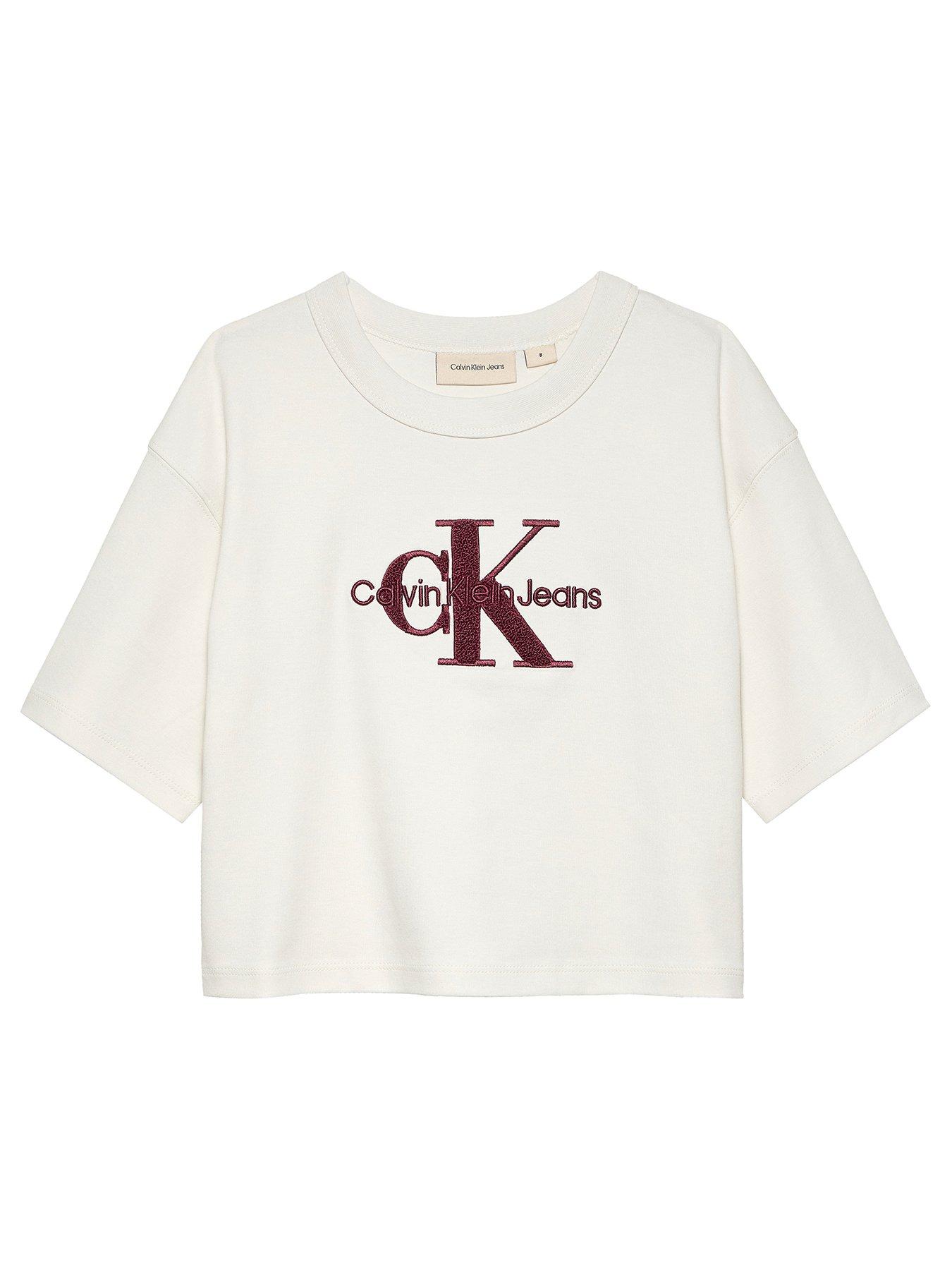 calvin-klein-jeans-girls-teddy-monologo-short-sleeve-t-shirt-cream