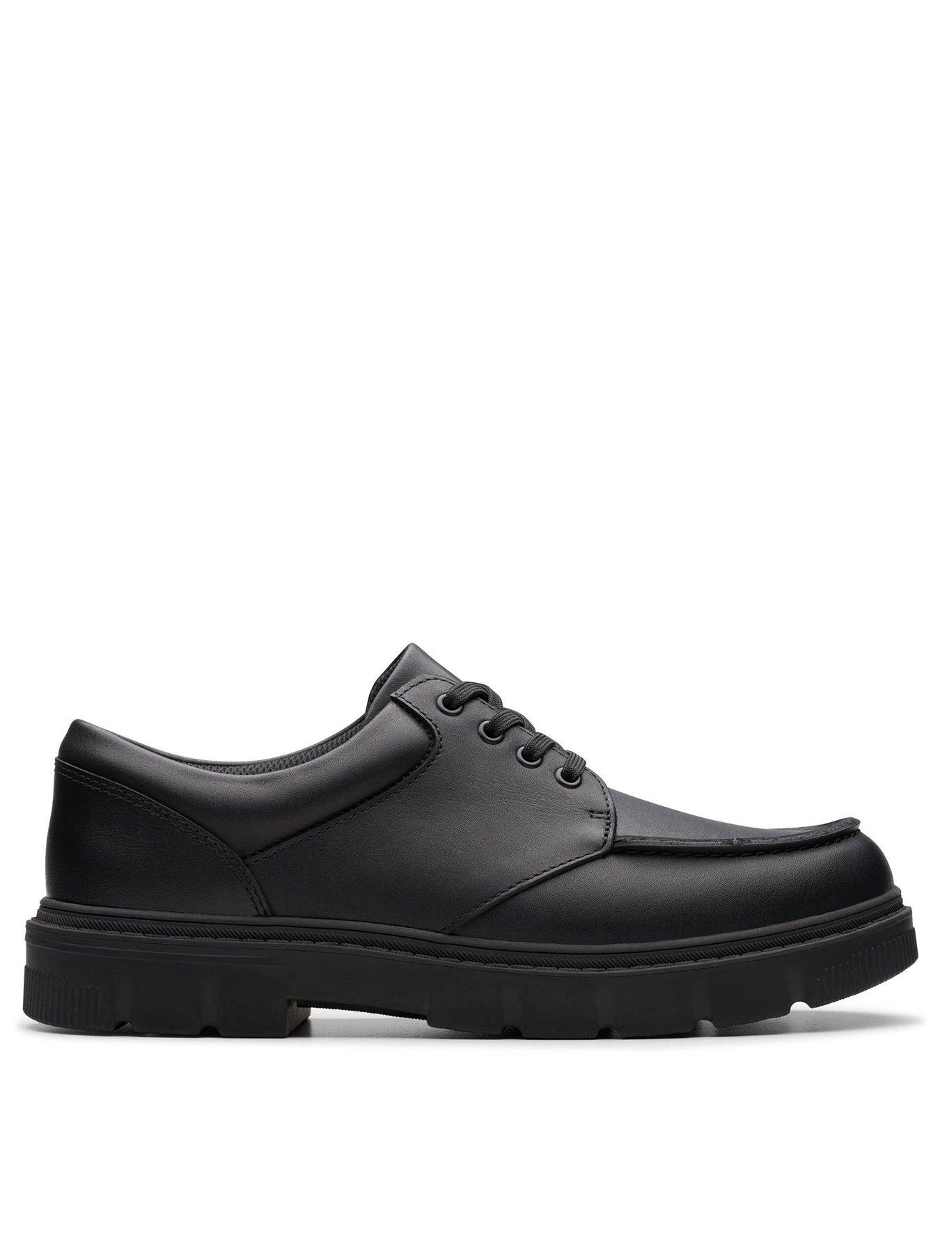 Image 1 of 6 of Clarks Youth Lorcam Edge Lace Leather School Shoe