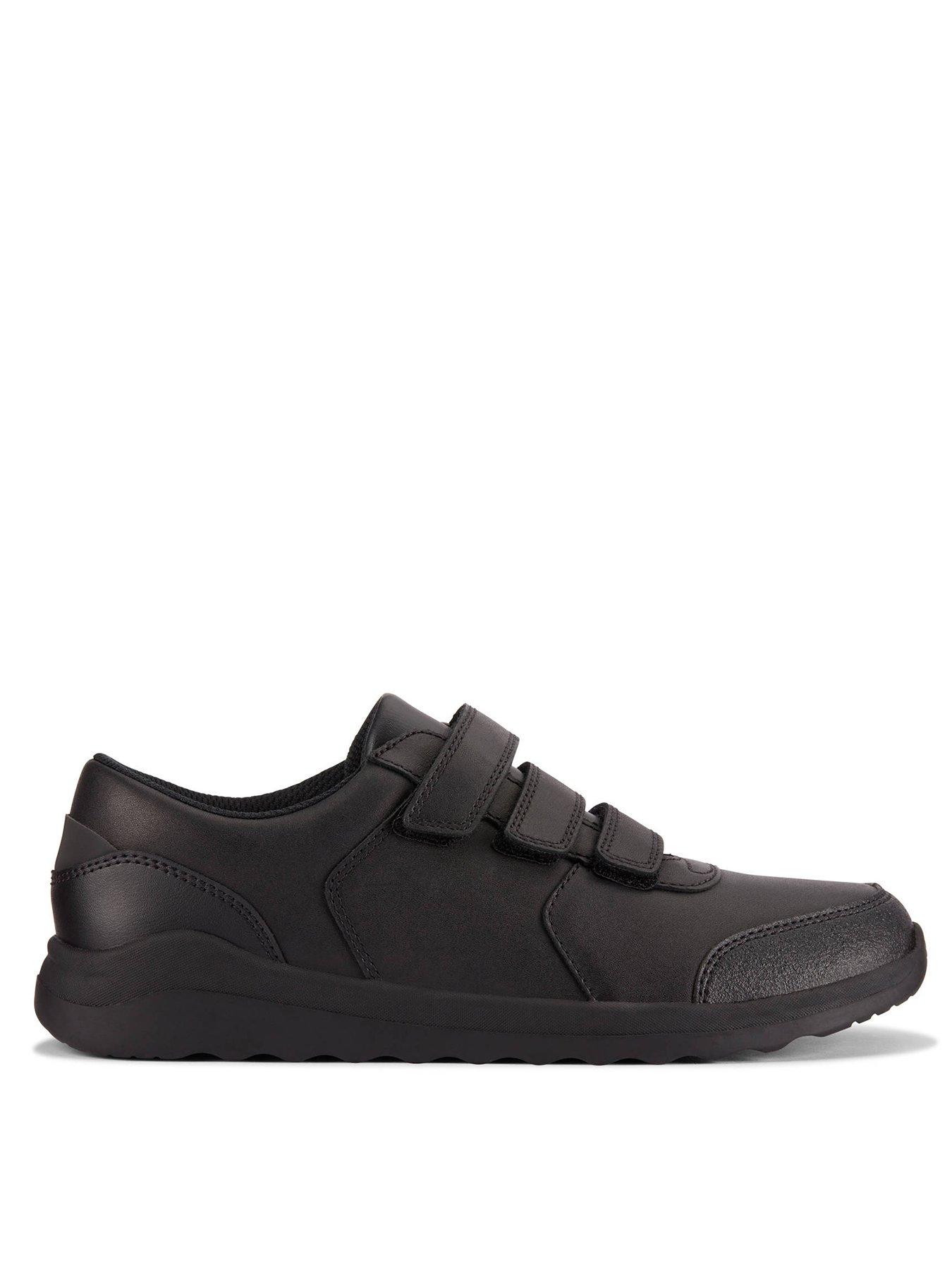 Image 1 of 6 of Clarks Youth Daze Step 2 Triple Strap Leather Shoe - Black