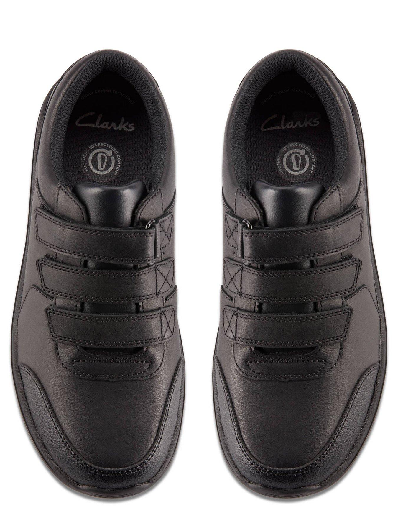 Image 4 of 6 of Clarks Youth Daze Step 2 Triple Strap Leather Shoe - Black