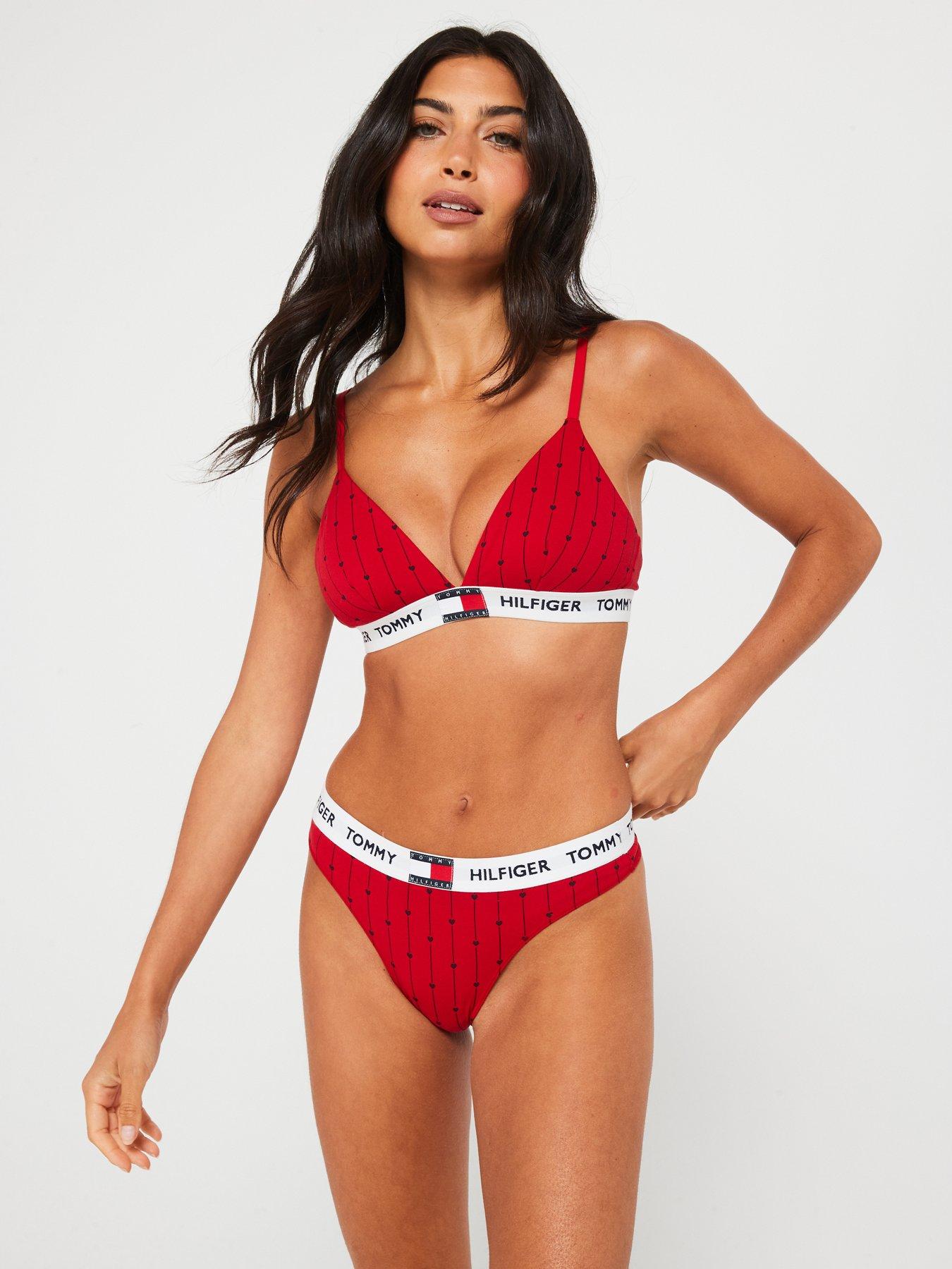 Image 3 of 5 of Tommy Hilfiger Heart Print Bra - Red