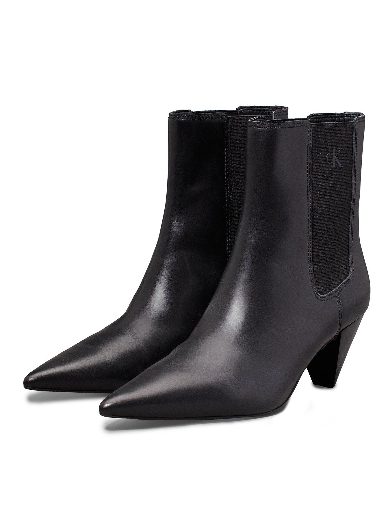 calvin-klein-jeans-pointed-heel-ankle-boots-blackstillFront