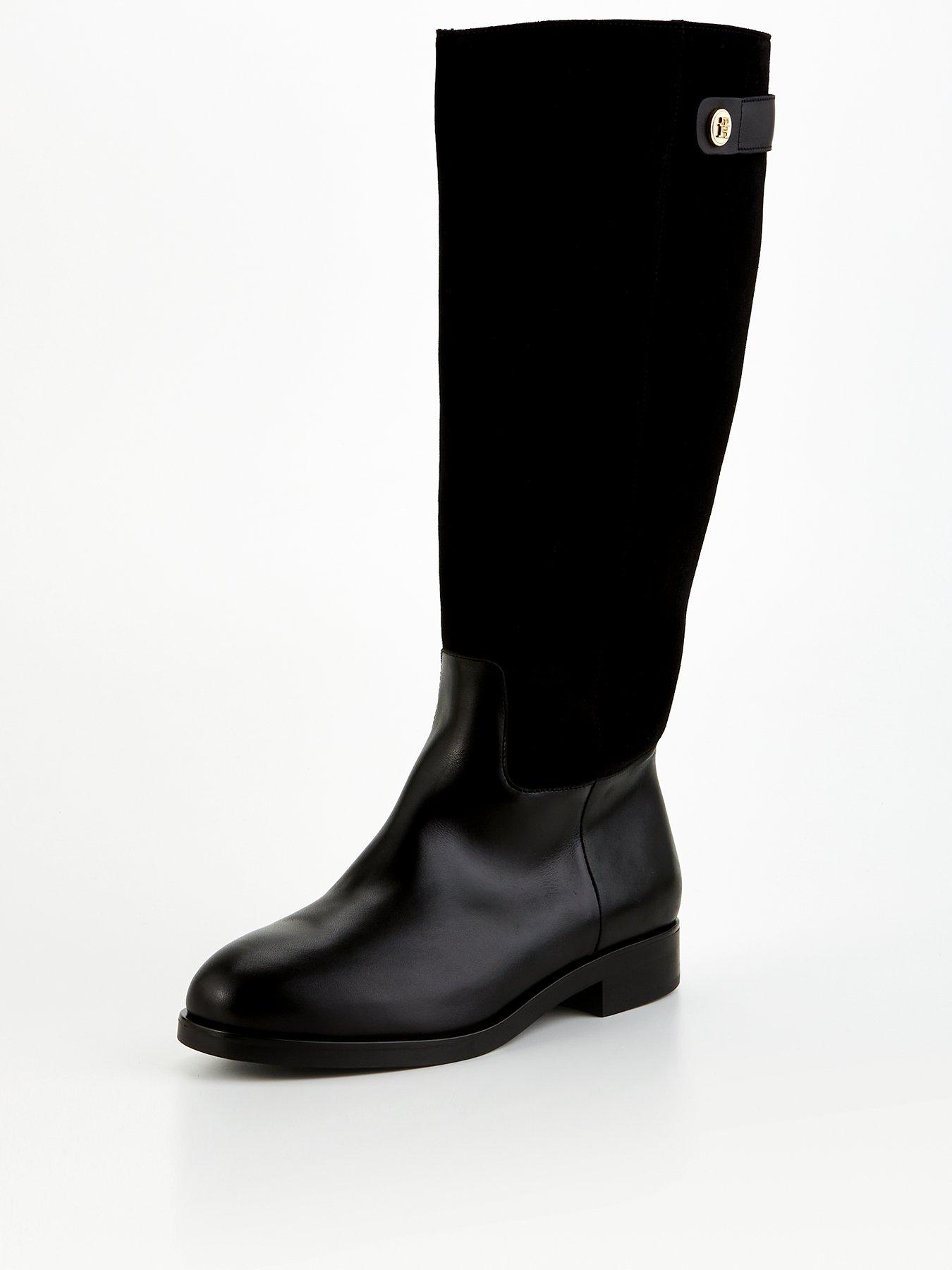 tommy-hilfiger-leather-knee-high-riding-boots-blackstillFront