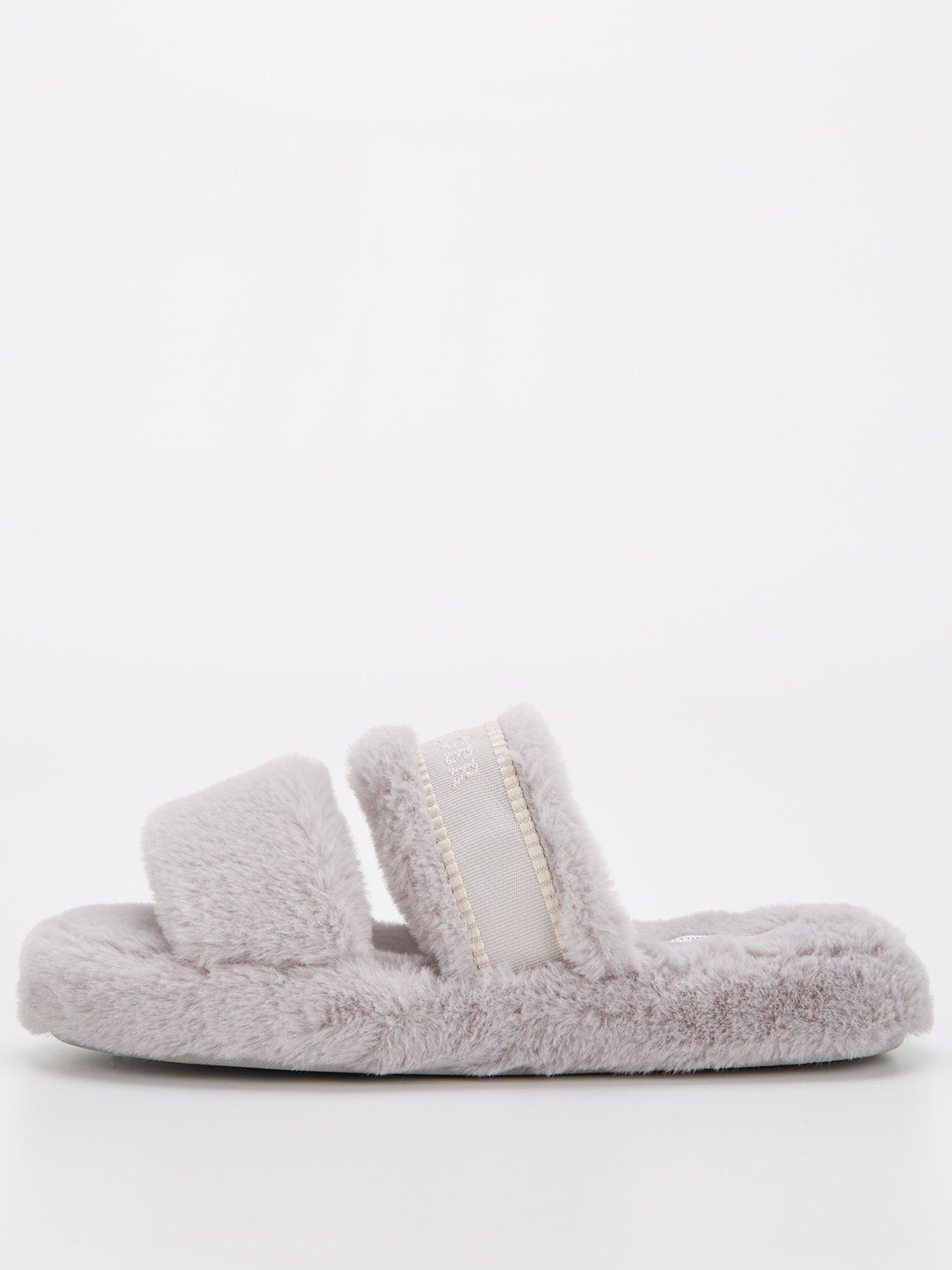 tommy-hilfiger-faux-fur-slip-on-slippers-greystillFront