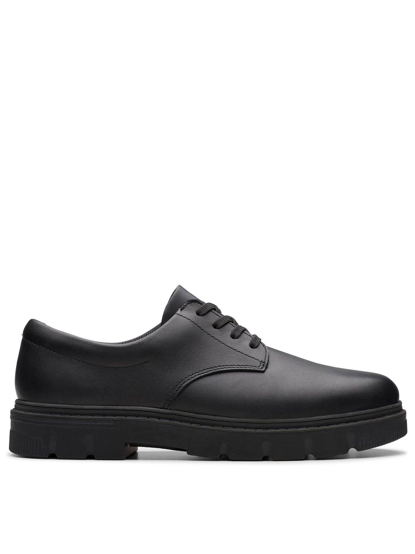 Image 1 of 6 of Clarks Youth Lorcam Loop Lace Leather School Shoe