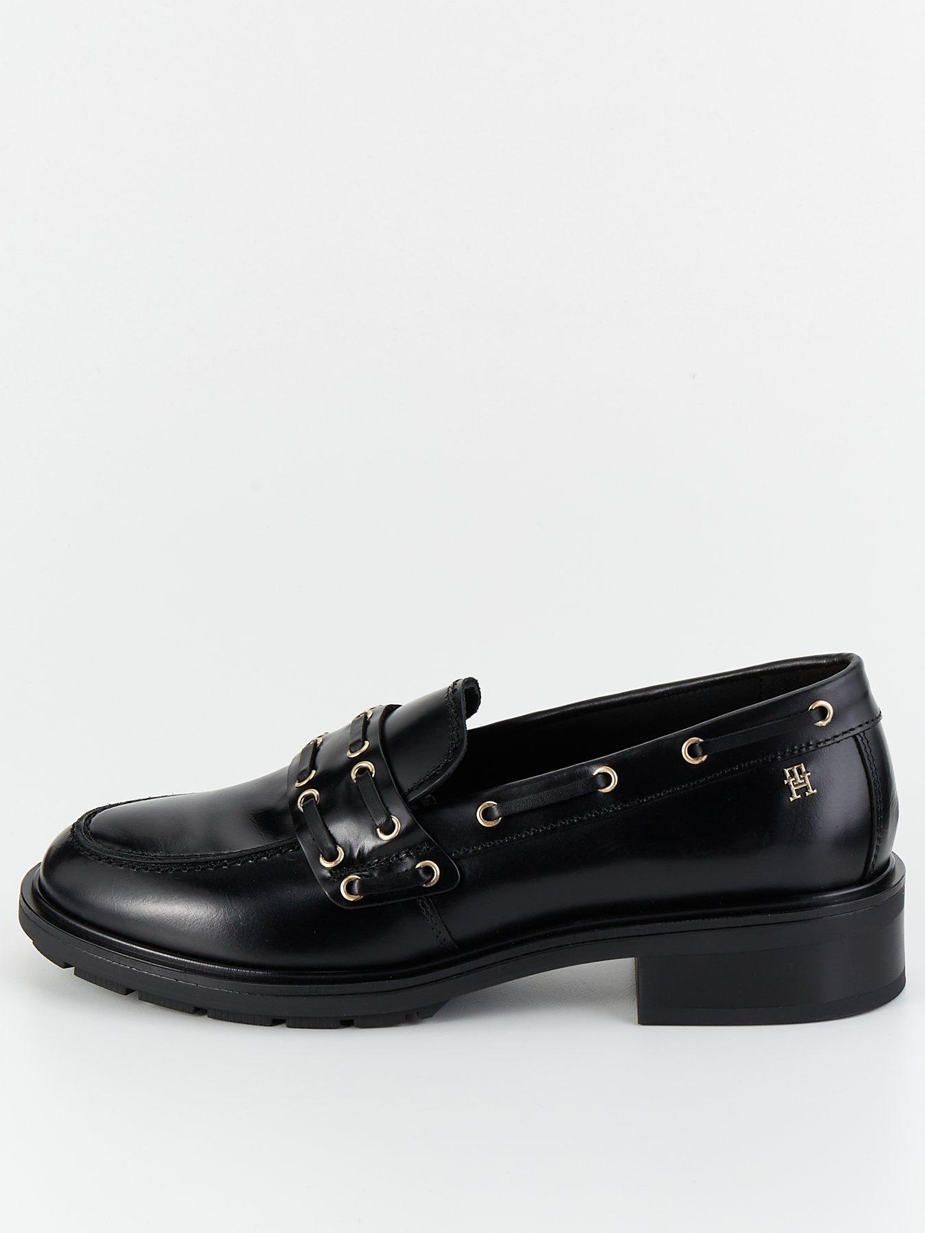 tommy-hilfiger-eyelet-detail-leather-loafers-black