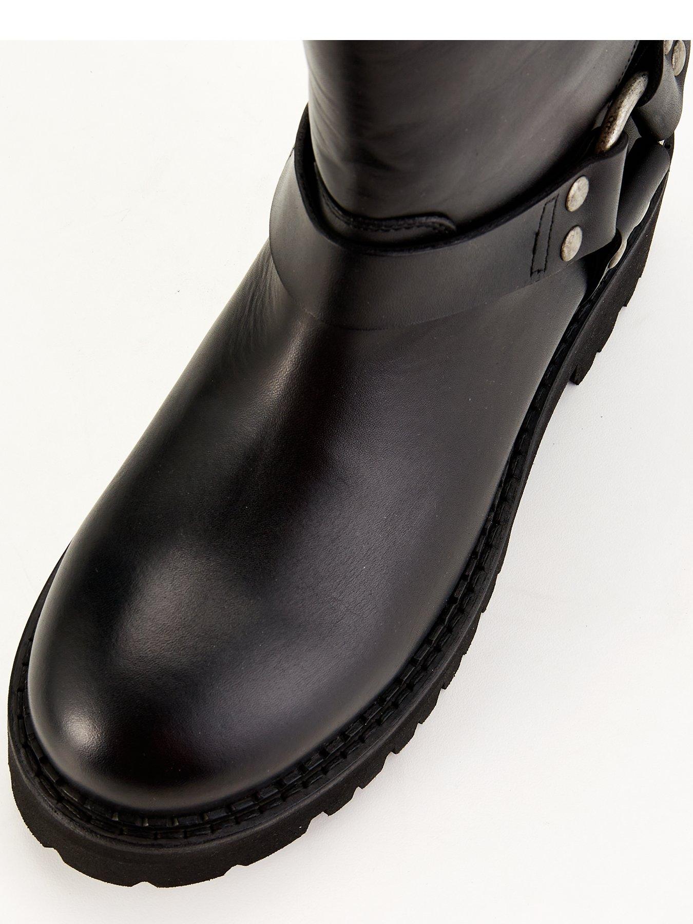 Image 4 of 7 of Tommy Jeans Urban Leather Biker Boots - Black