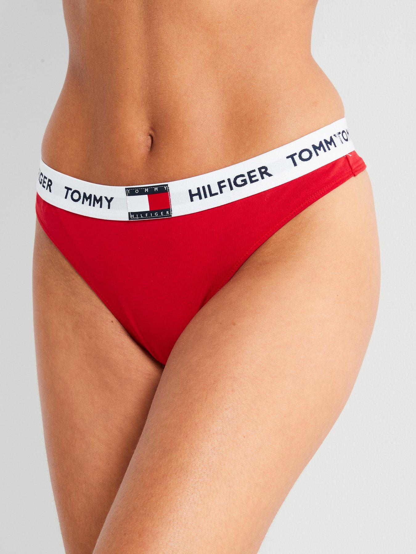 tommy-hilfiger-logo-banded-thong-red