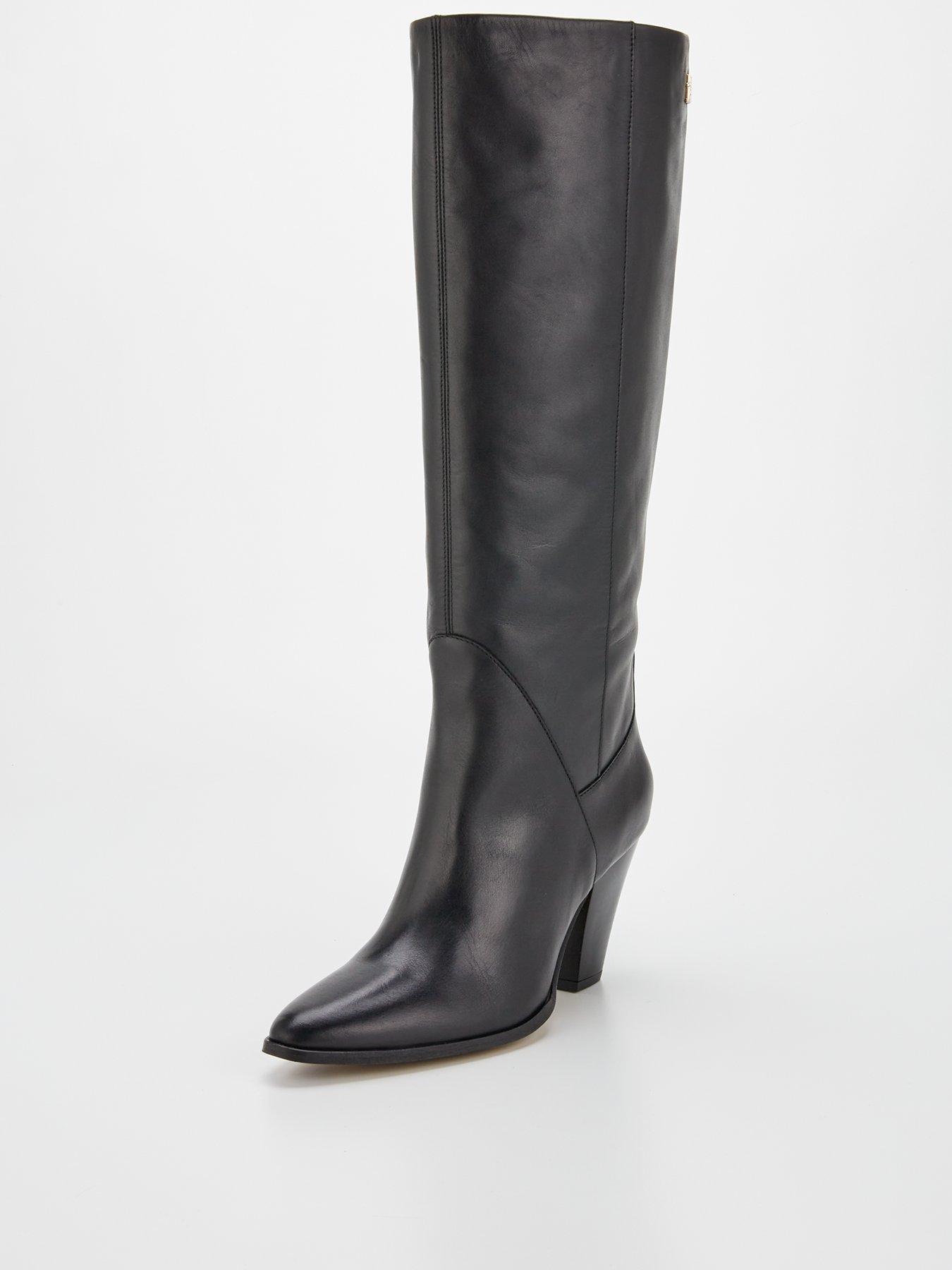 tommy-hilfiger-leather-knee-high-cowboy-boots-blackstillFront