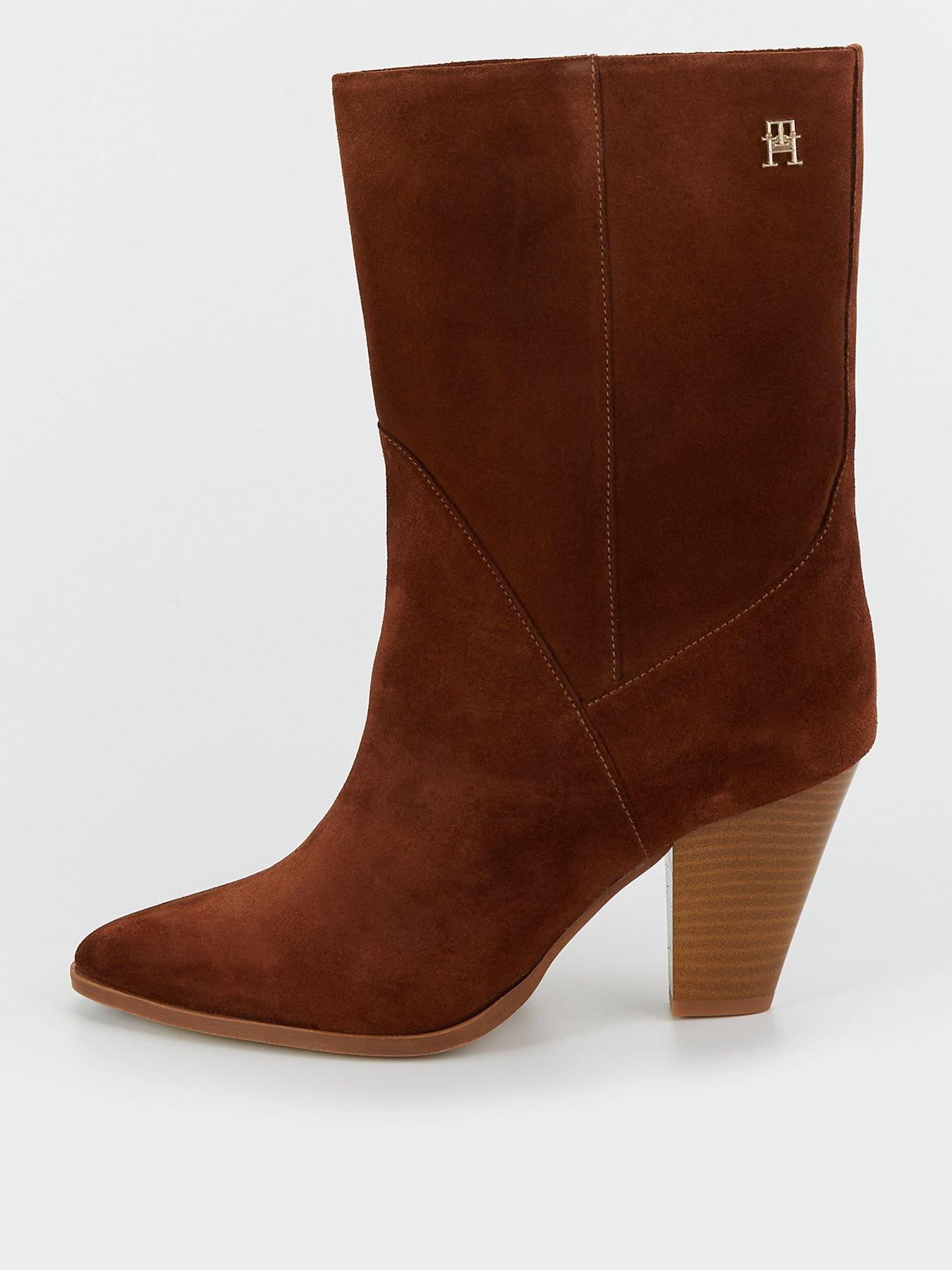 tommy-hilfiger-suede-heeled-cowboy-boots-brown