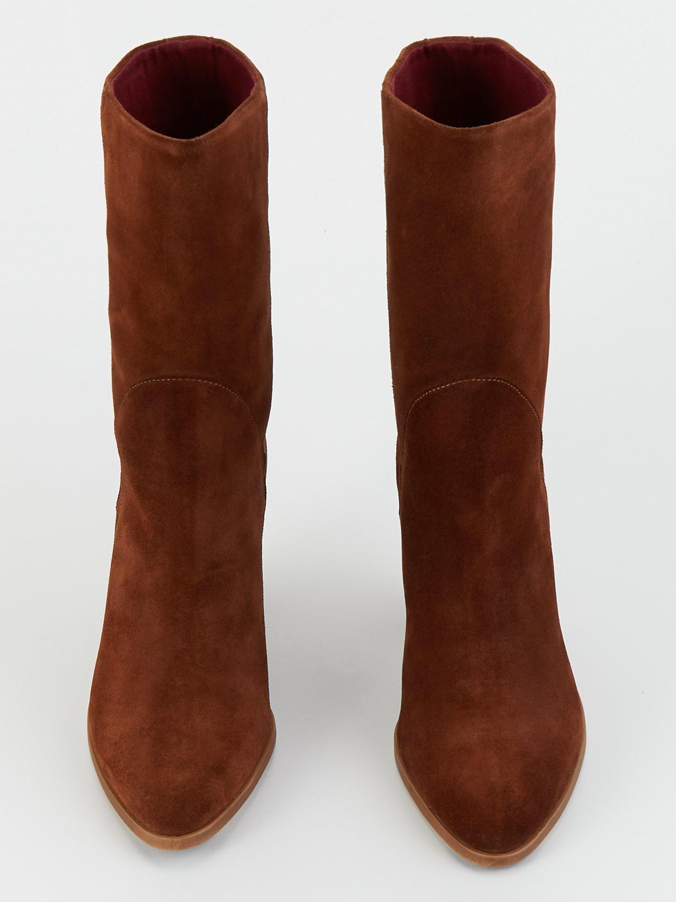 tommy-hilfiger-suede-heeled-cowboy-boots-brownoutfit