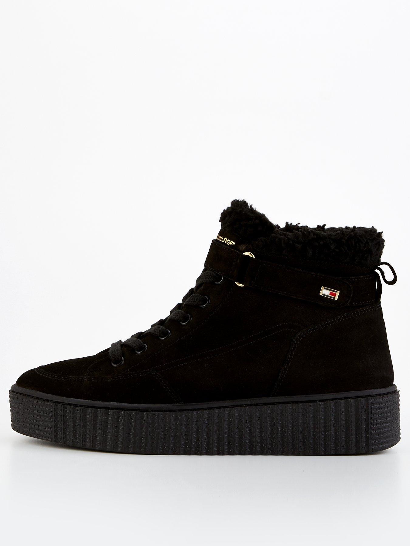 tommy-hilfiger-faux-fur-nubuck-boot-trainers-black