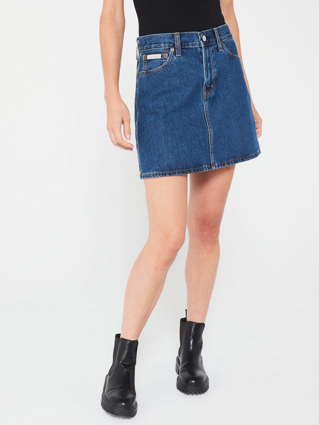 calvin-klein-jeans-high-rise-denim-mini-skirt-bluefront