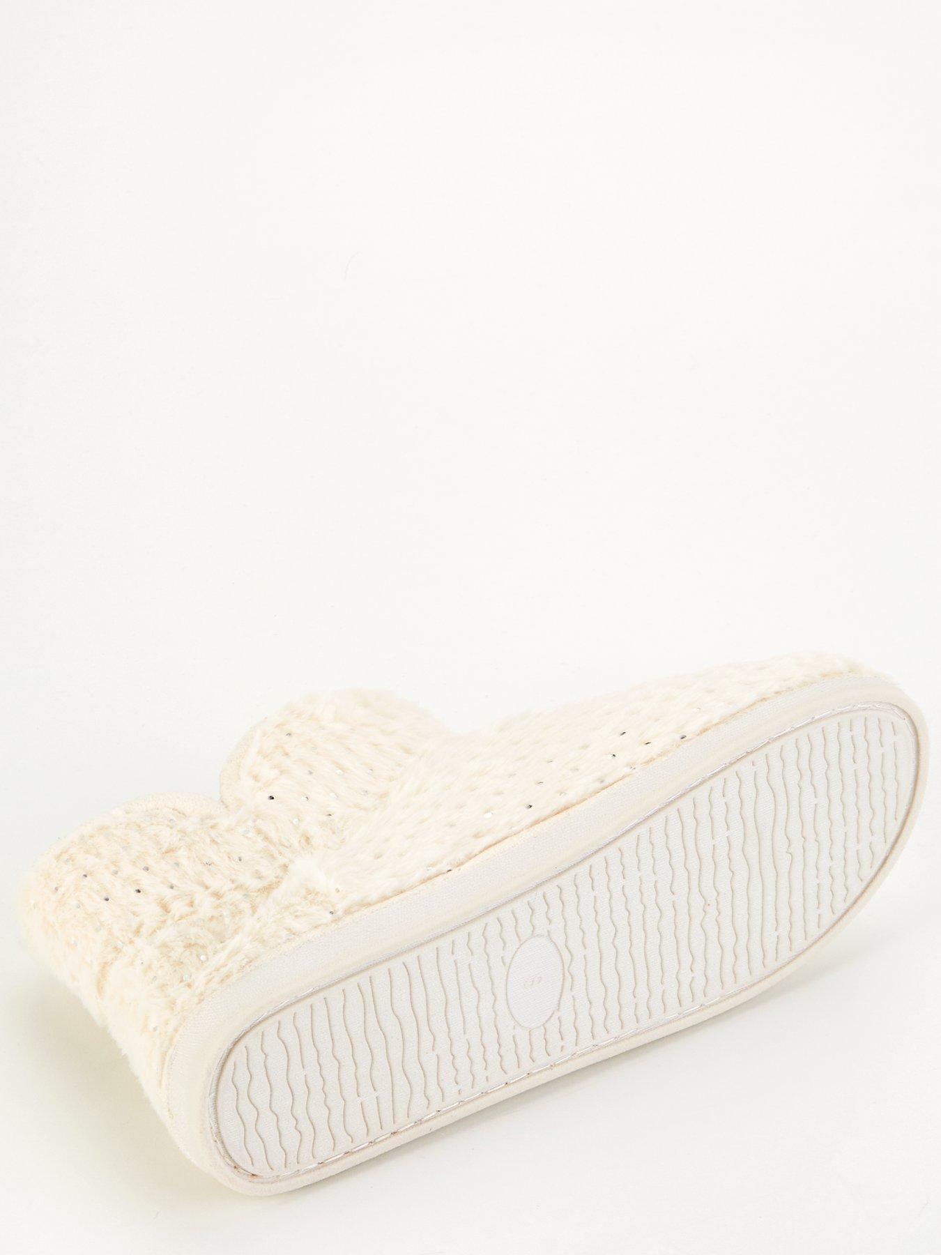 Image 5 of 8 of Everyday Textured Slipper Boot with Poms - Cream