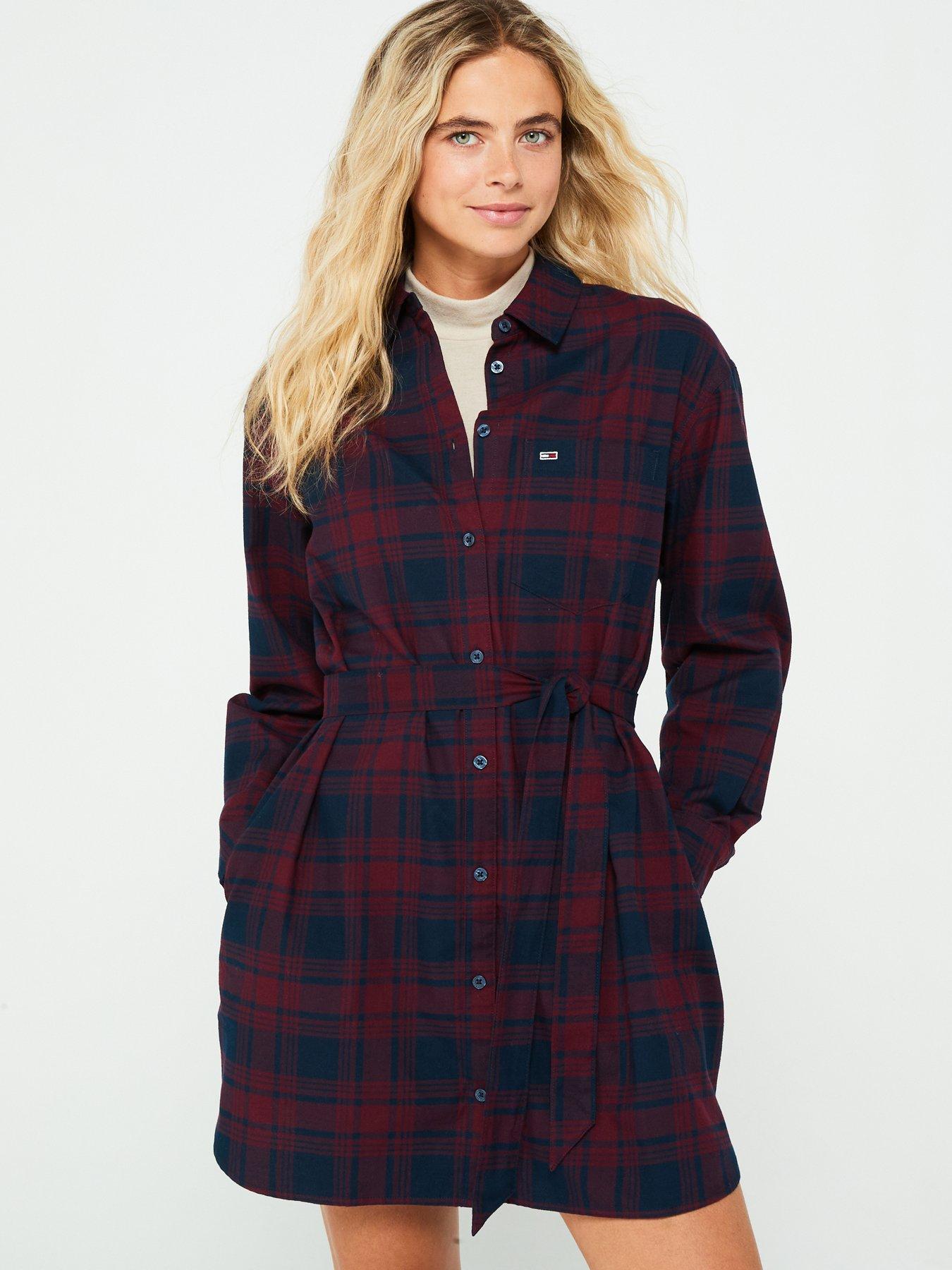 Image 1 of 5 of Tommy Jeans Check Shirt Dress - Multi