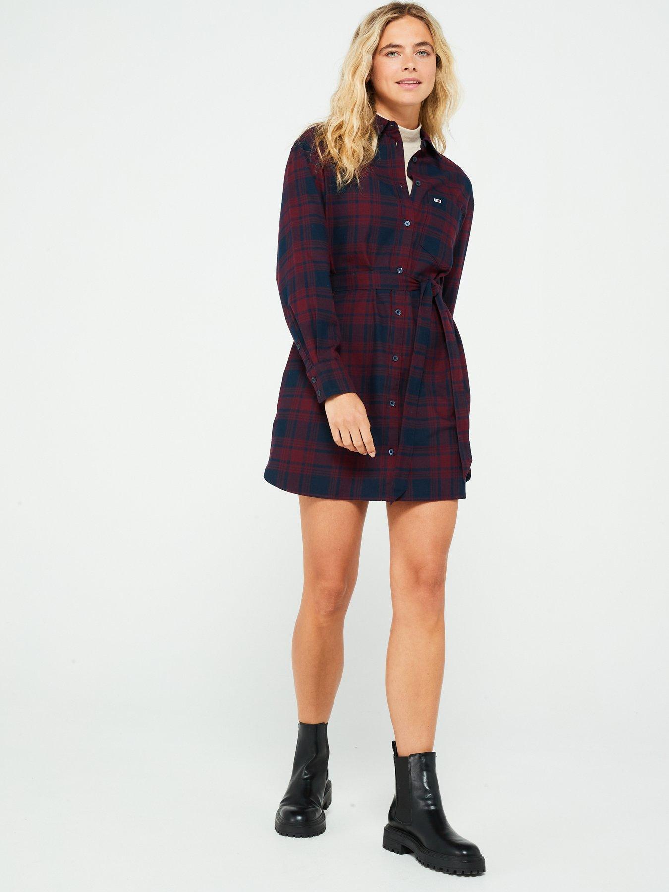 Image 3 of 5 of Tommy Jeans Check Shirt Dress - Multi