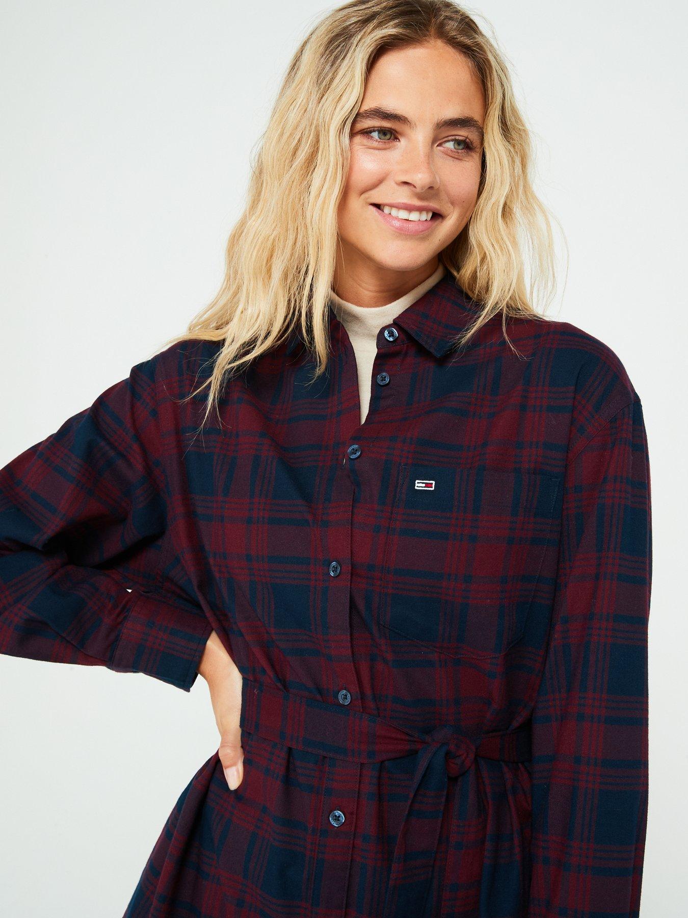 Image 4 of 5 of Tommy Jeans Check Shirt Dress - Multi