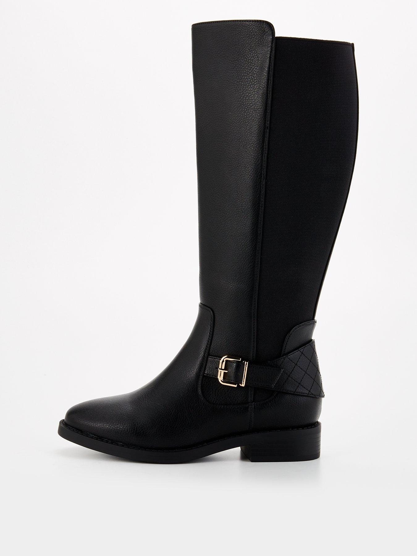 everyday-extra-wide-fit-knee-high-boot-with-elastic-panel-black