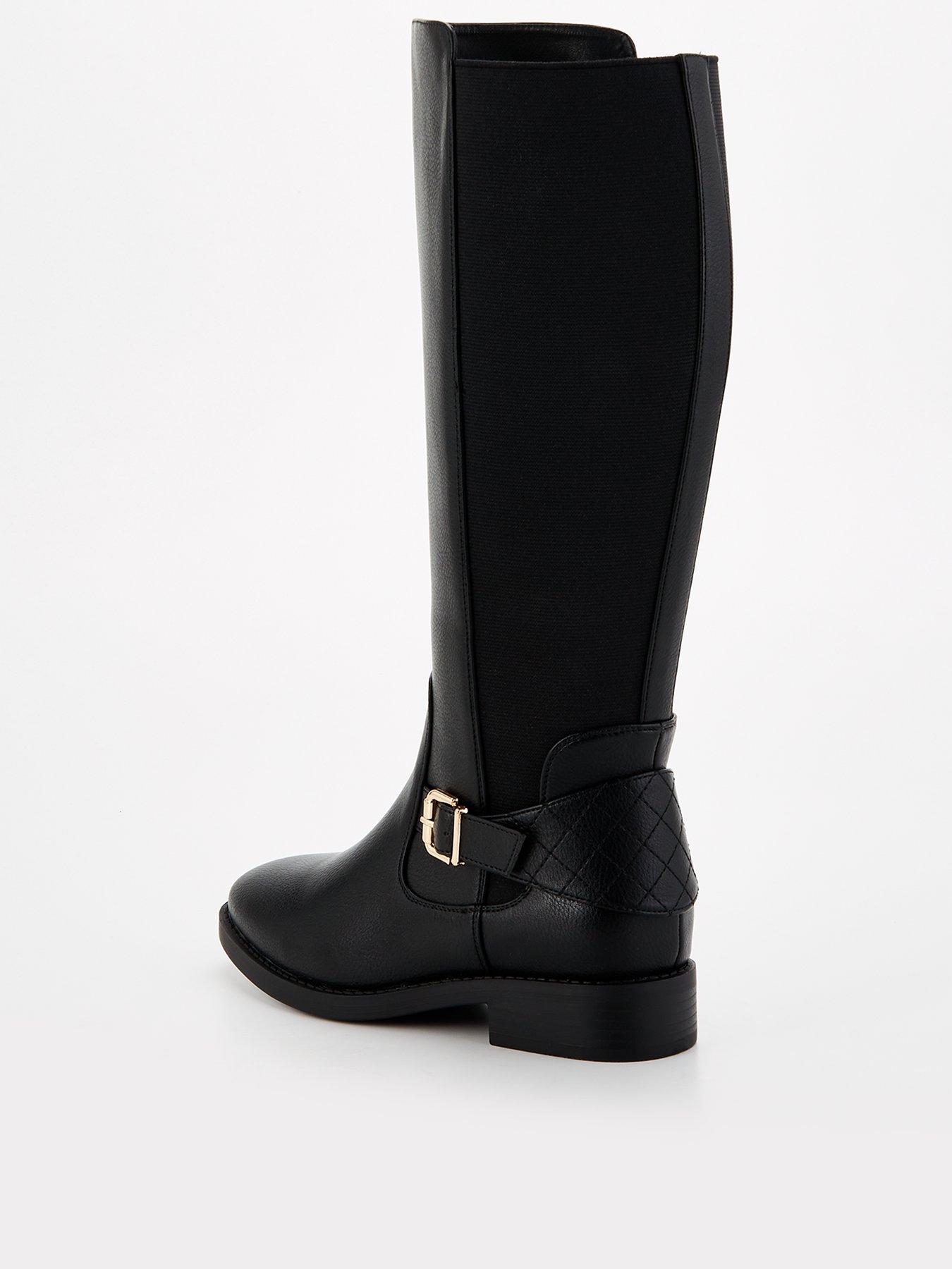 everyday-extra-wide-fit-knee-high-boot-with-elastic-panel-blackback