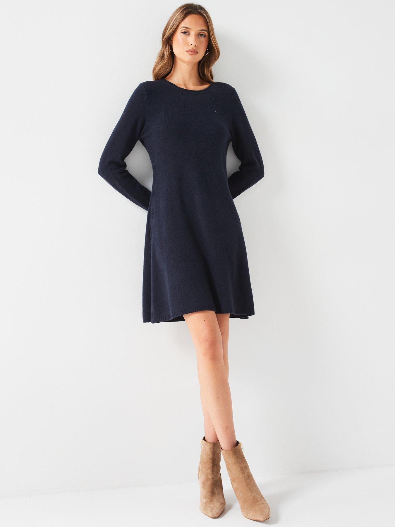 tommy-hilfiger-soft-wool-flared-crew-neck-jumper-dress-blueback