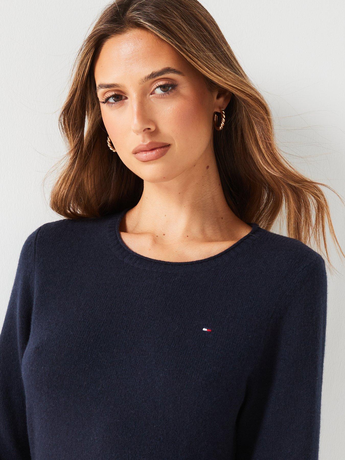 tommy-hilfiger-soft-wool-flared-crew-neck-jumper-dress-blueoutfit