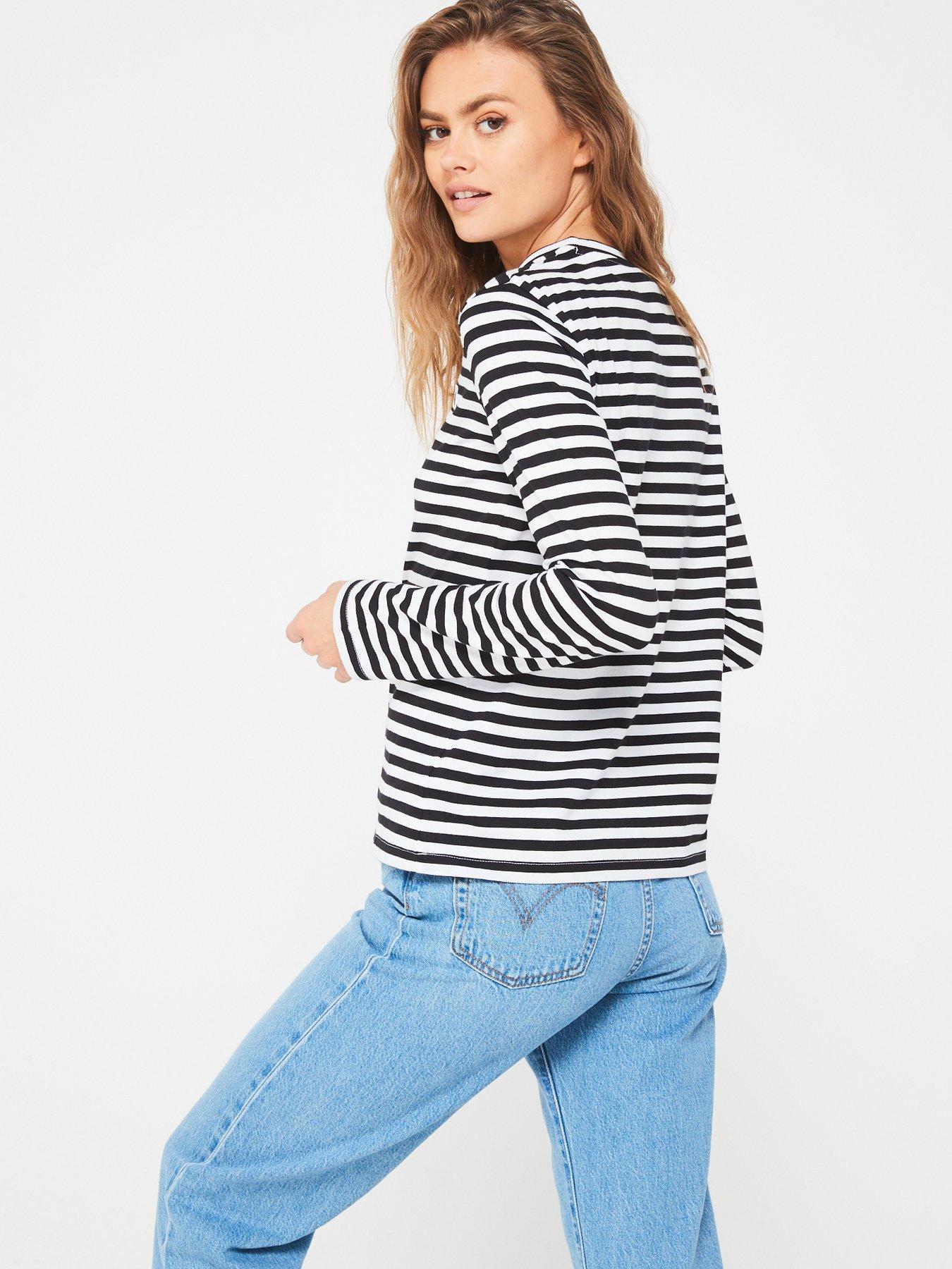 calvin-klein-jeans-woven-label-logo-stripe-top-blackstillFront