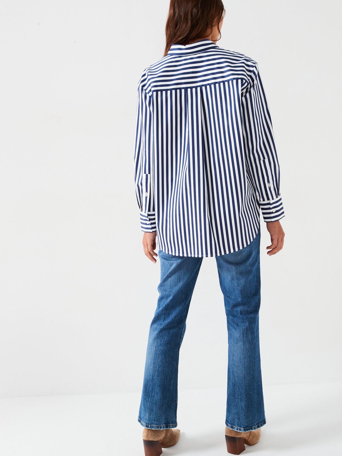 tommy-hilfiger-relaxed-stripe-shirt-navystillFront