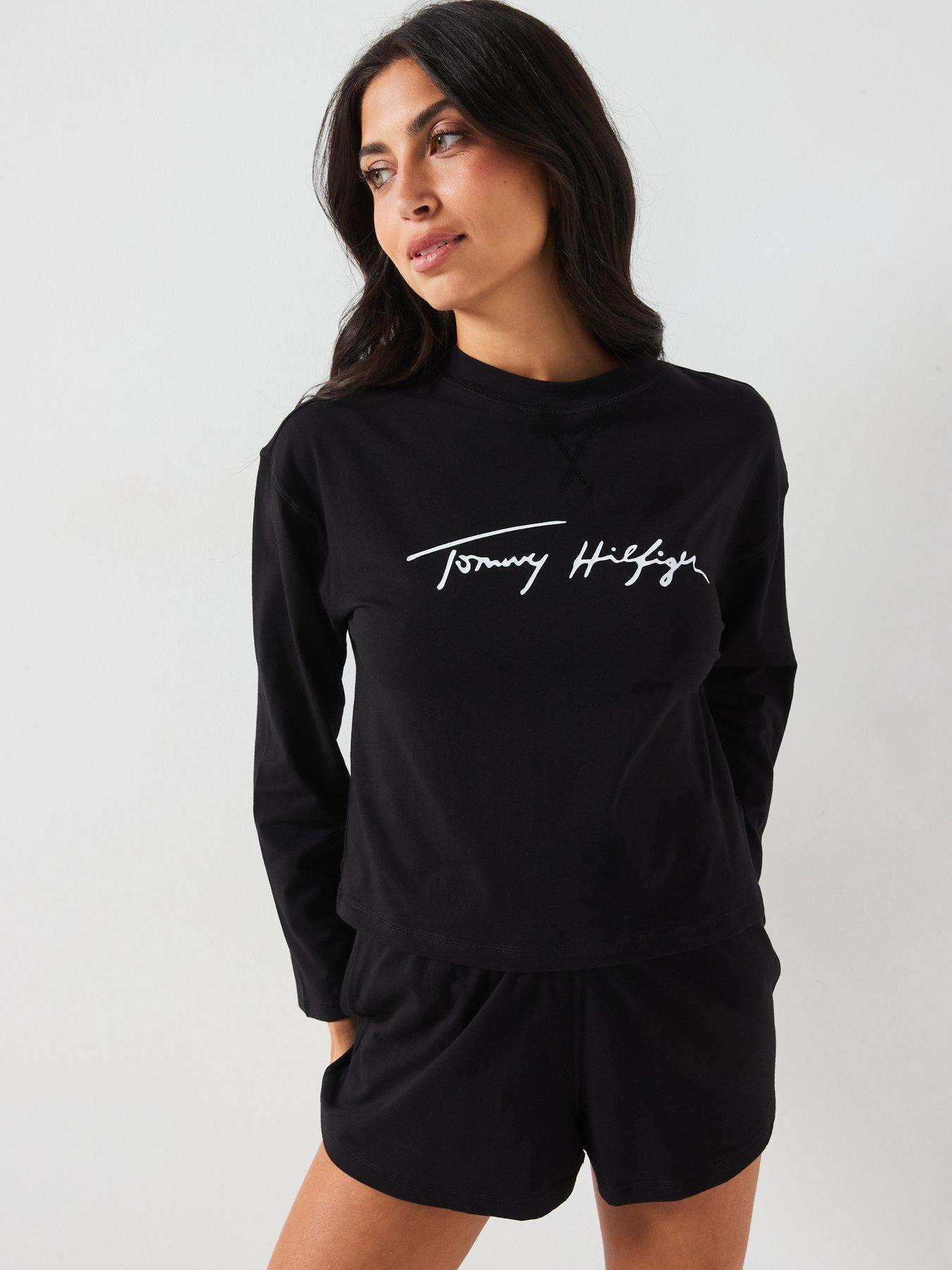 tommy-hilfiger-jersey-long-sleeve-pyjama-short-set-blackoutfit