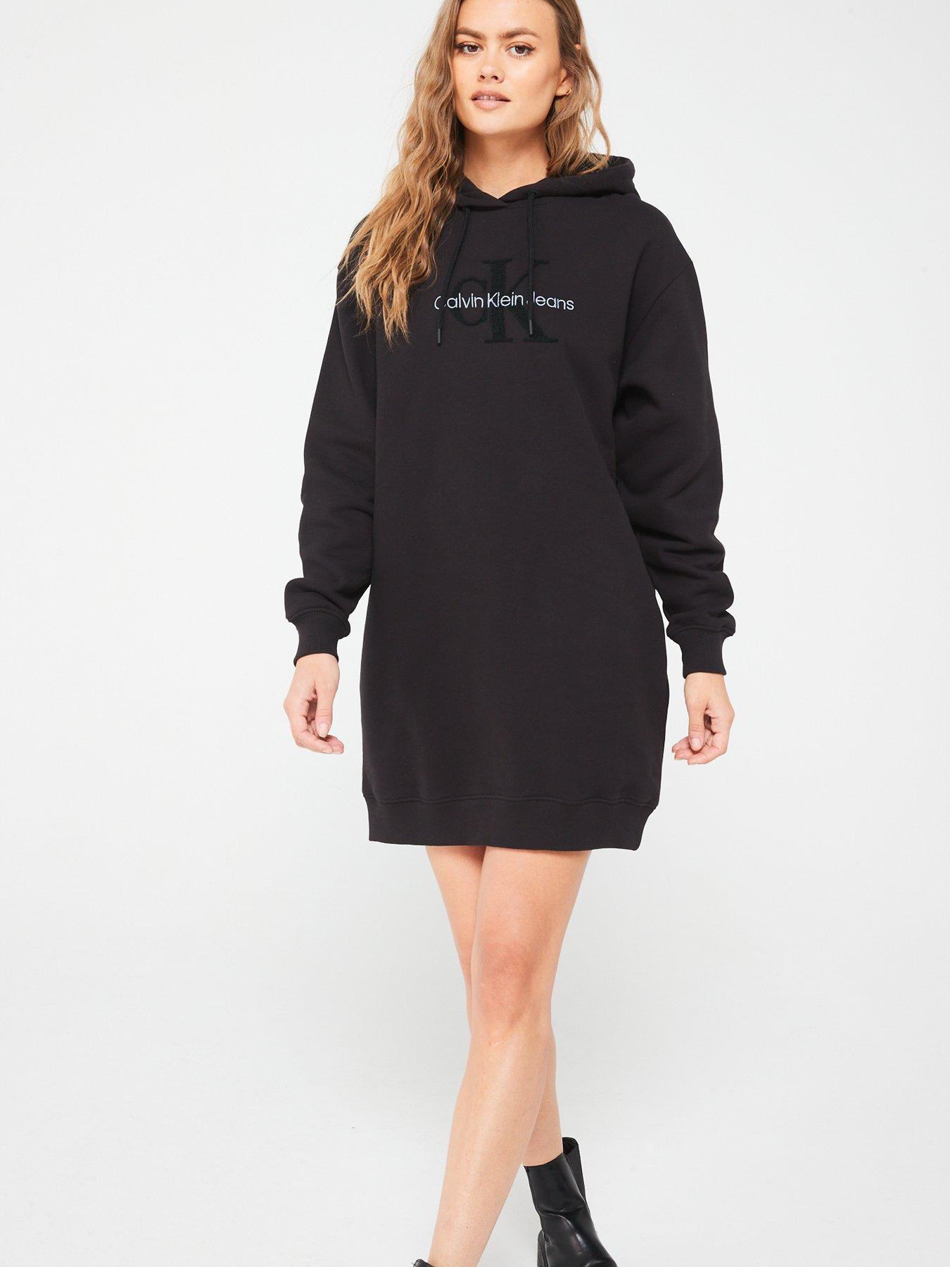 calvin-klein-jeans-chenille-monologo-mini-hoodie-dress-blackback