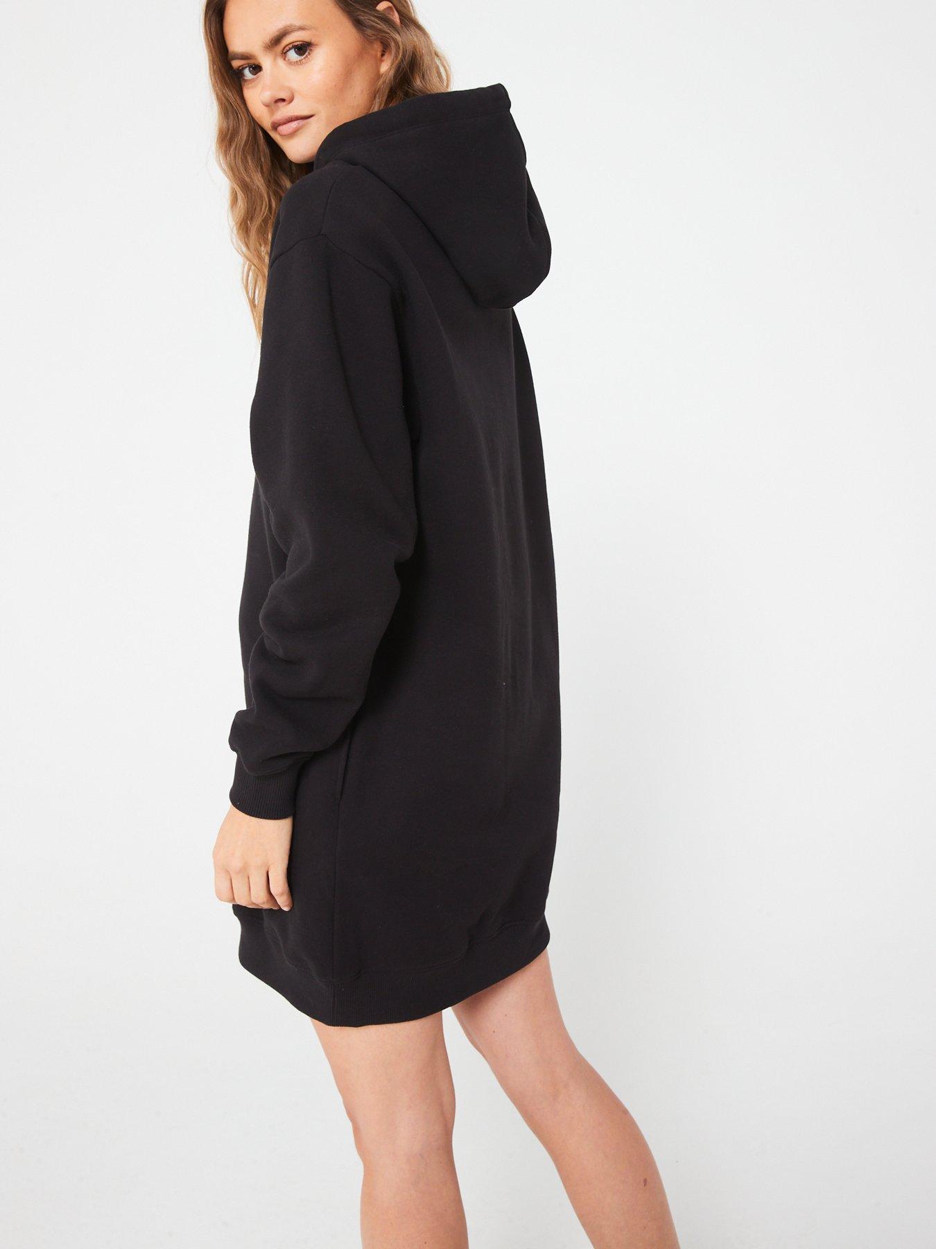 calvin-klein-jeans-chenille-monologo-mini-hoodie-dress-blackdetail