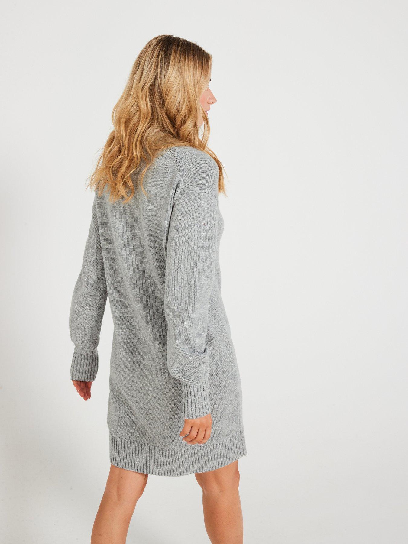 calvin-klein-jeans-tonal-logo-jumper-dress-greydetail