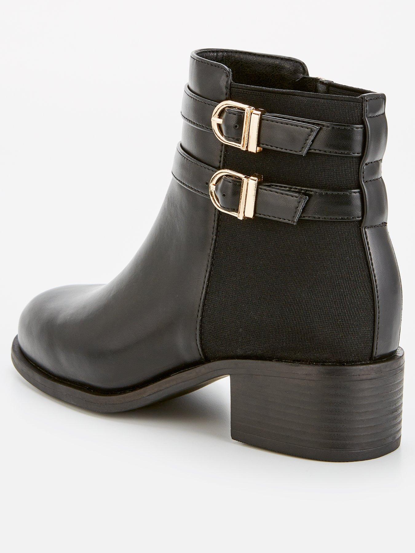 everyday-extra-wide-fit-ankle-boot-with-buckle-blackback