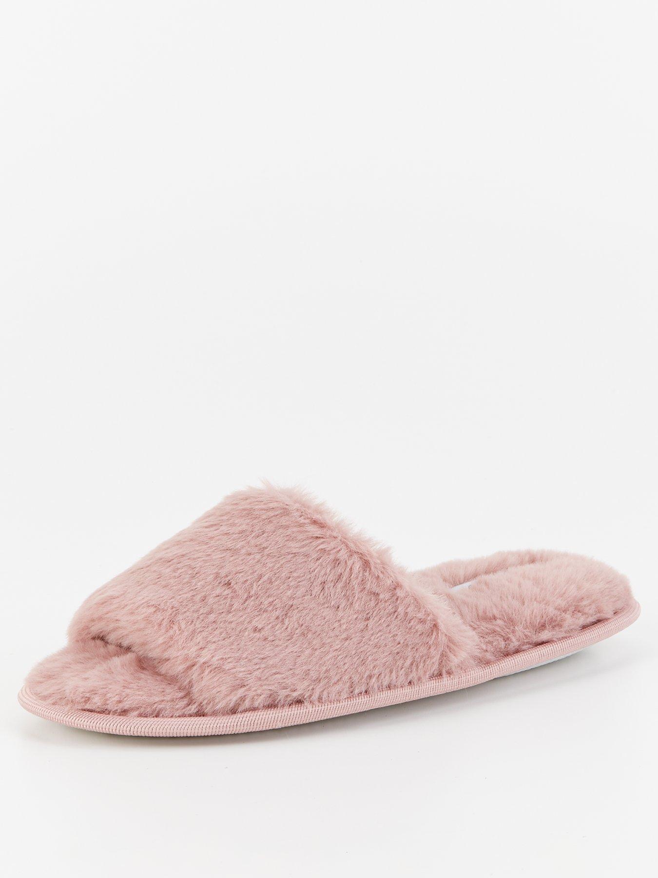 everyday-faux-fur-slider-slipper-pinkstillFront