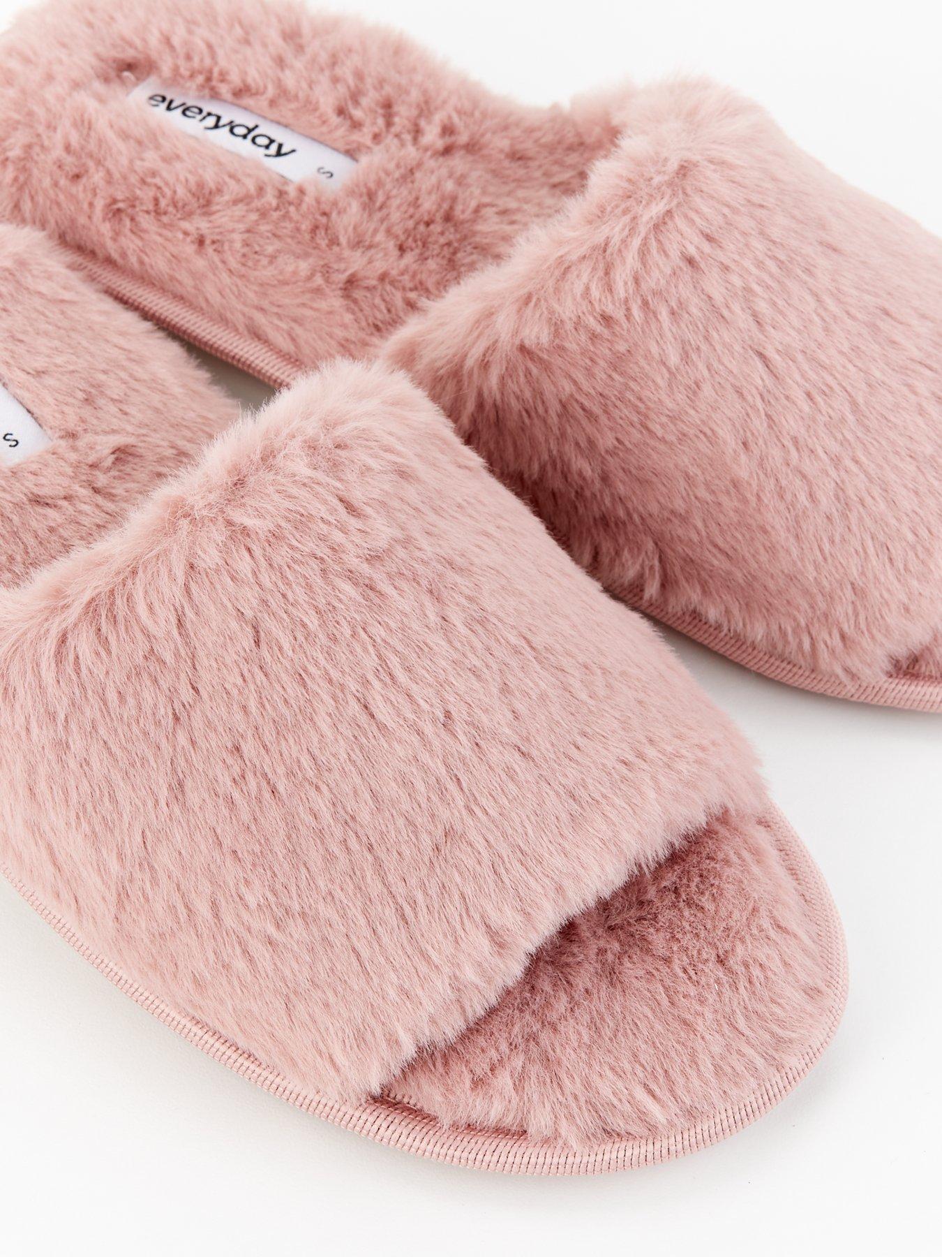 Image 6 of 7 of Everyday Faux Fur Slider Slipper - Pink
